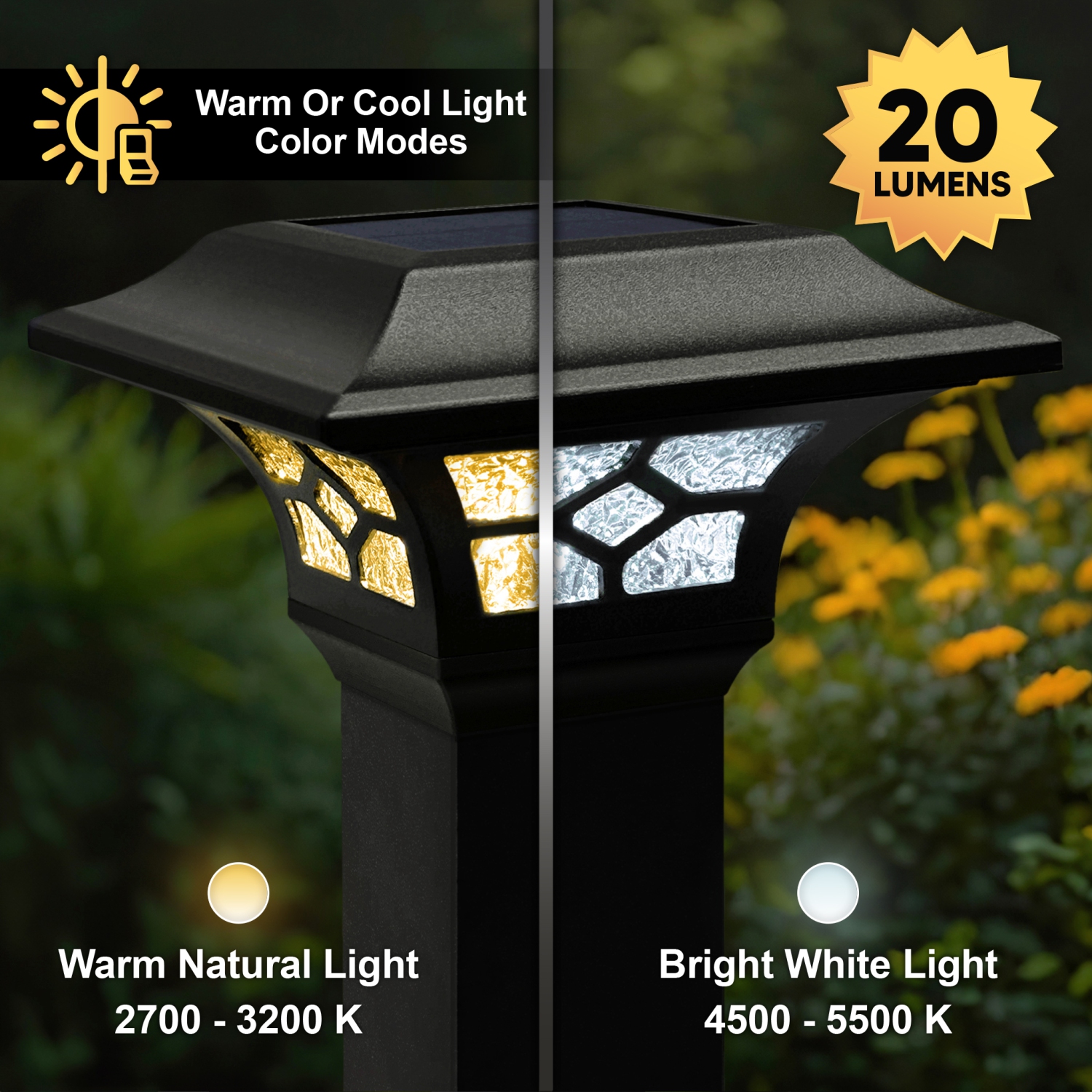 Classy Caps Kingston Black Dual Lighted Solar Post Cap SLZ332B