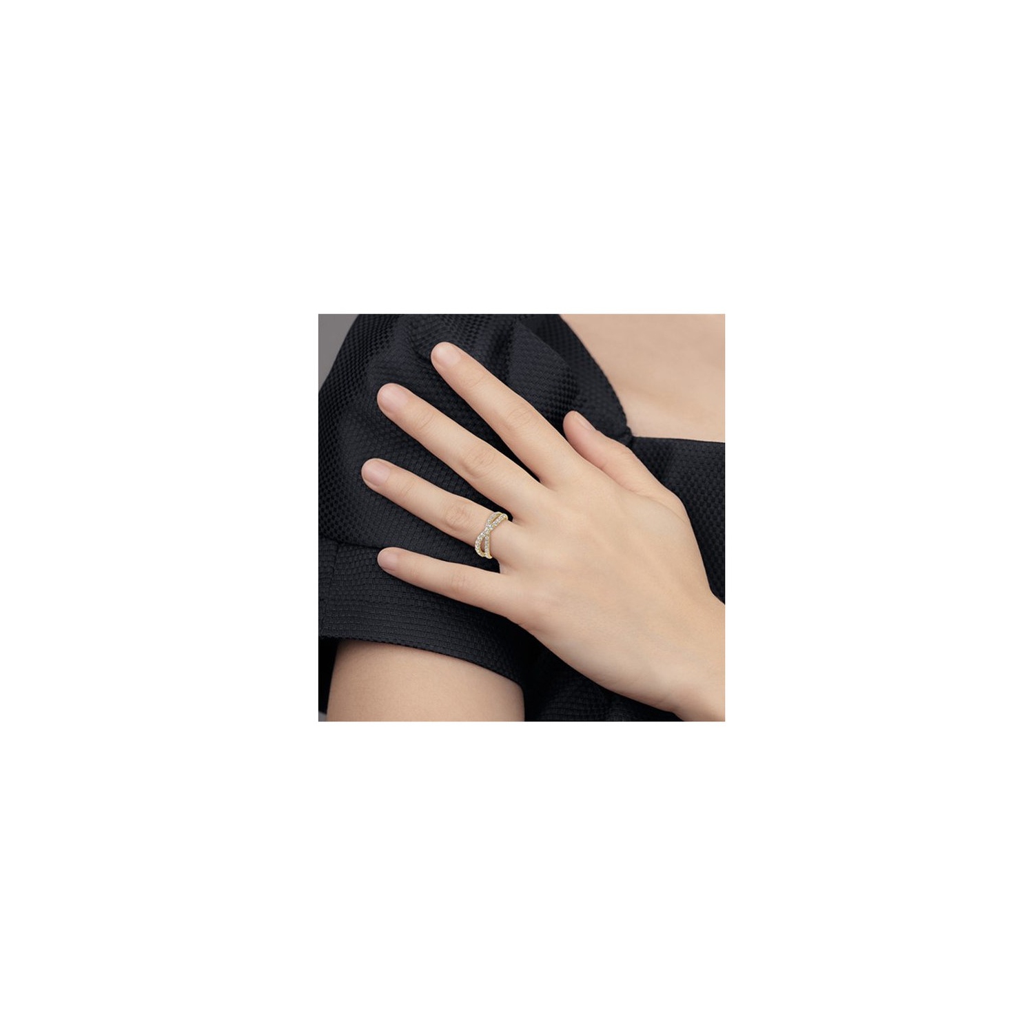 1.00 Carat Lab-Grown Diamond Criss-Cross Ring in 14K Yellow Gold