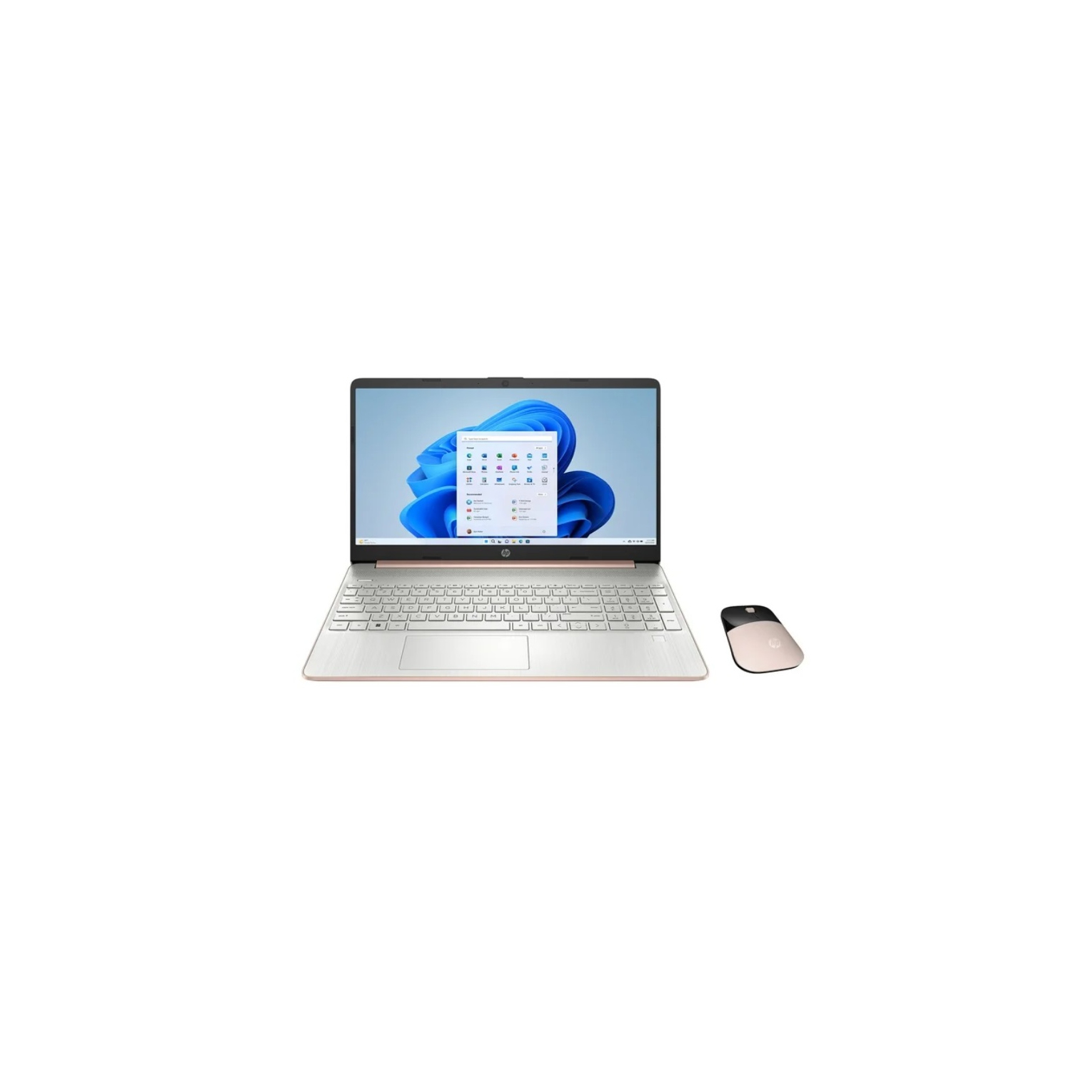 HP 15.6" HD Anti-Glare Display Laptop, AMD Ryzen 3 3250U, 32GB RAM, 1TB PCIe SSD, Webcam, FP Reader, Wireless Mouse, Wi-Fi, Windows 11 Home, Rose Gold