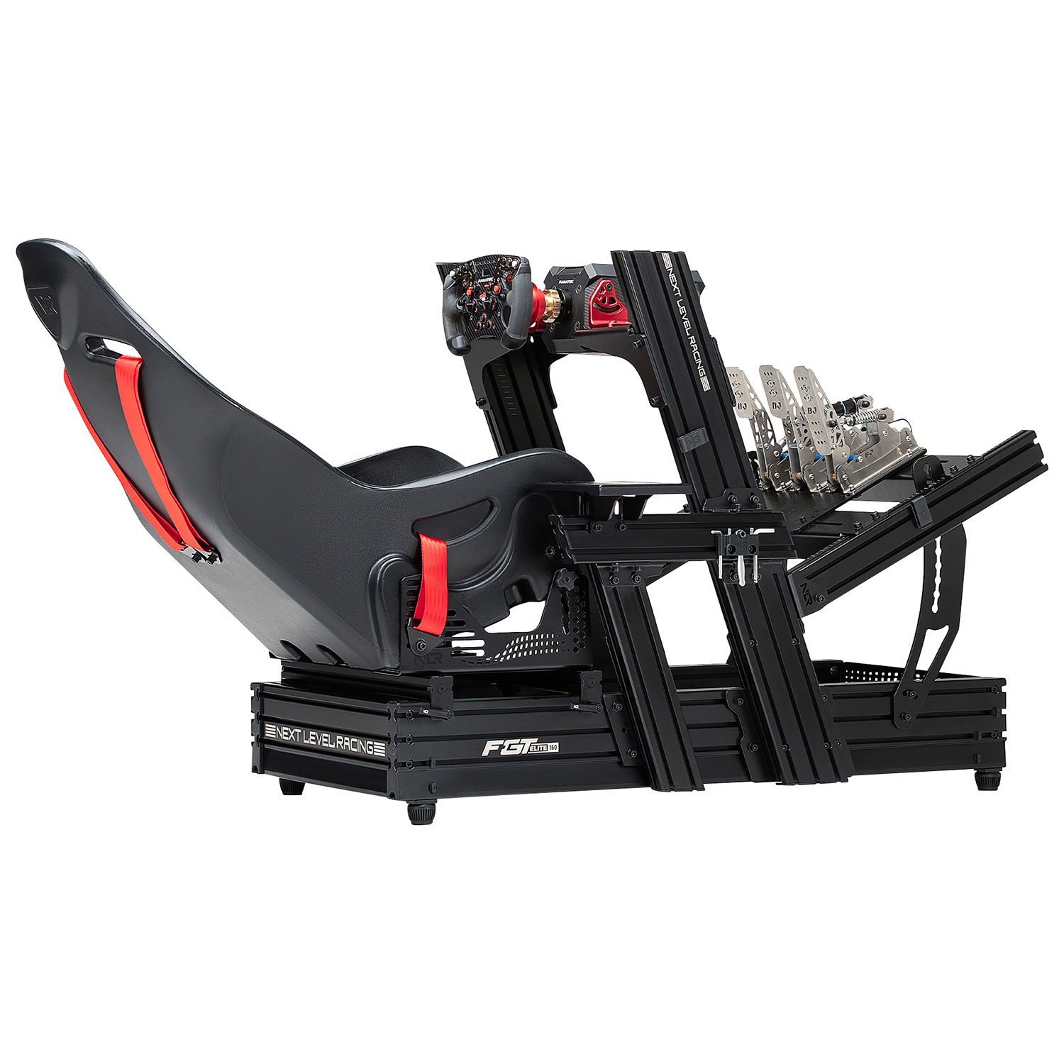 Poste de pilotage F-GT Elite 160 avec support avant et latéral de Next Level Racing