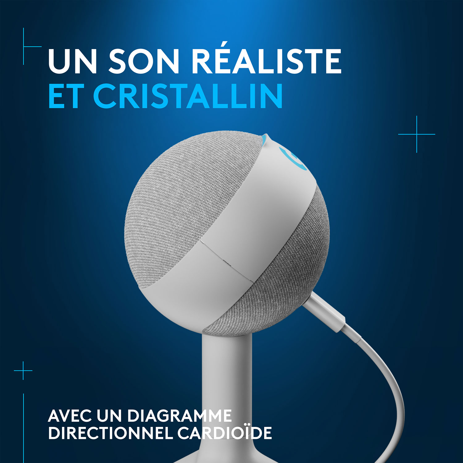 Microphone de jeu USB Yeti Orb à condensateur avec éclairage RVB LIGHTSYNC de Logitech - Blanc - Exclusivité de Best Buy