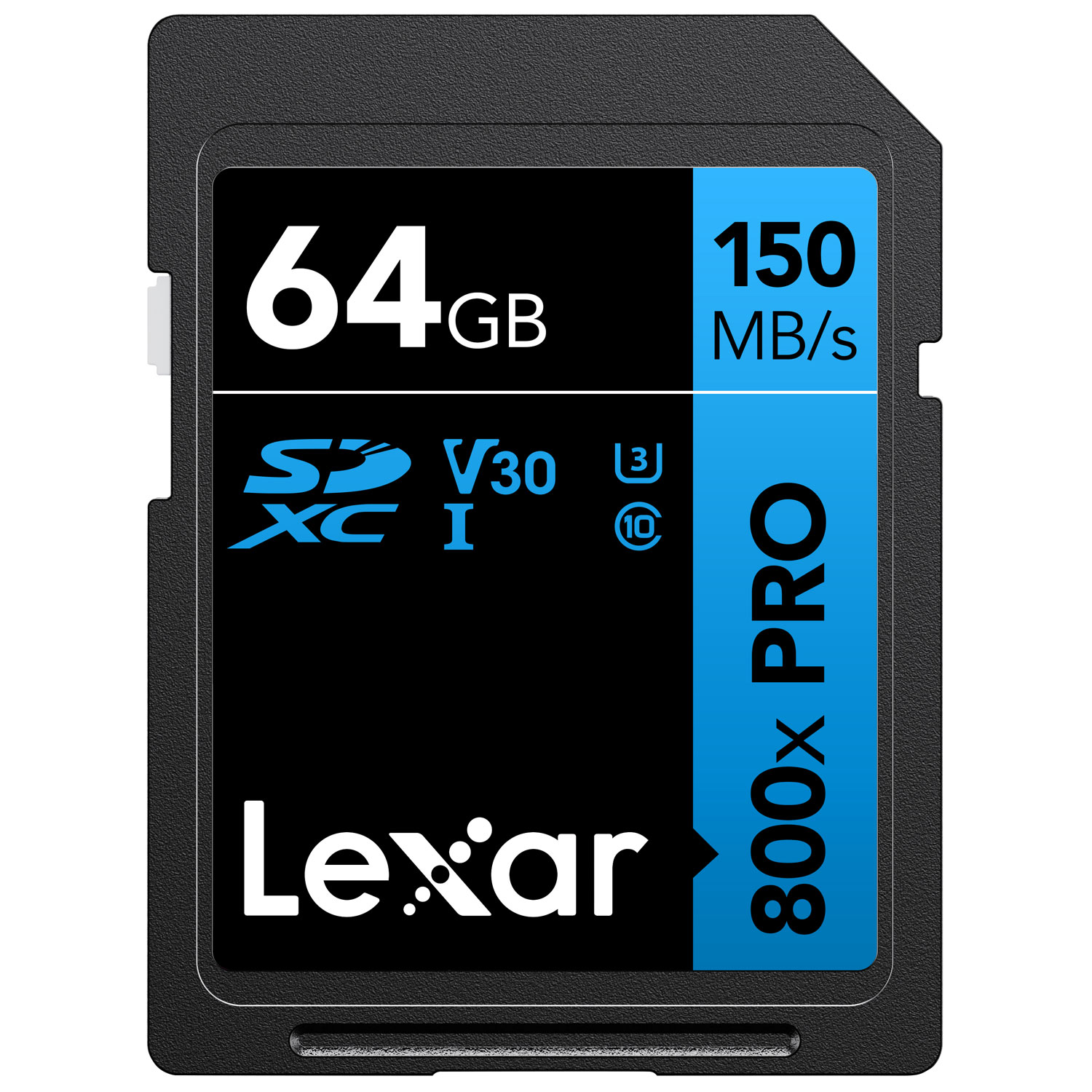 Carte mémoire SDXC Blue de 150 Mo/s et 64 Go de Lexar - Paquet de 2
