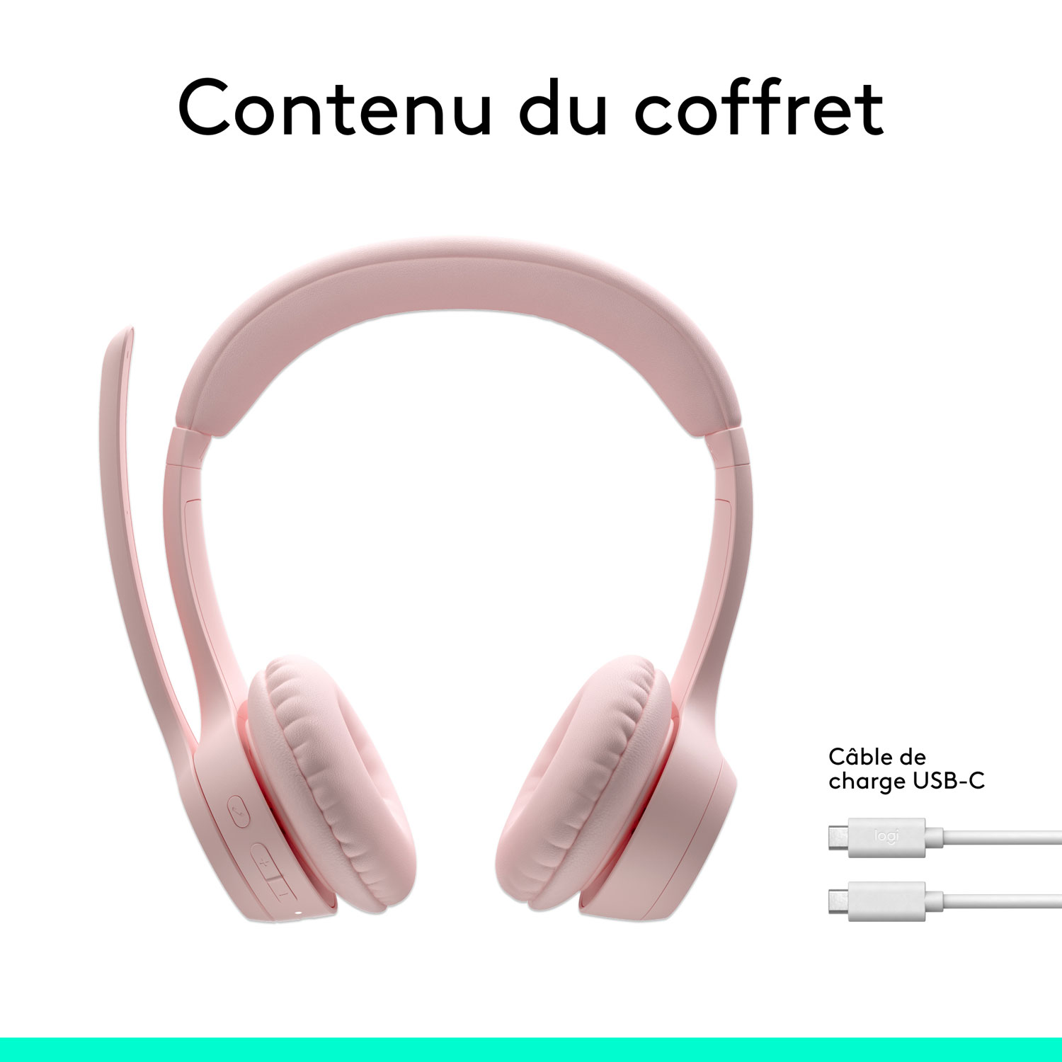 Logitech Zone 300 Bluetooth Wireless Headset with Noise Cancelling Microphone - Rose