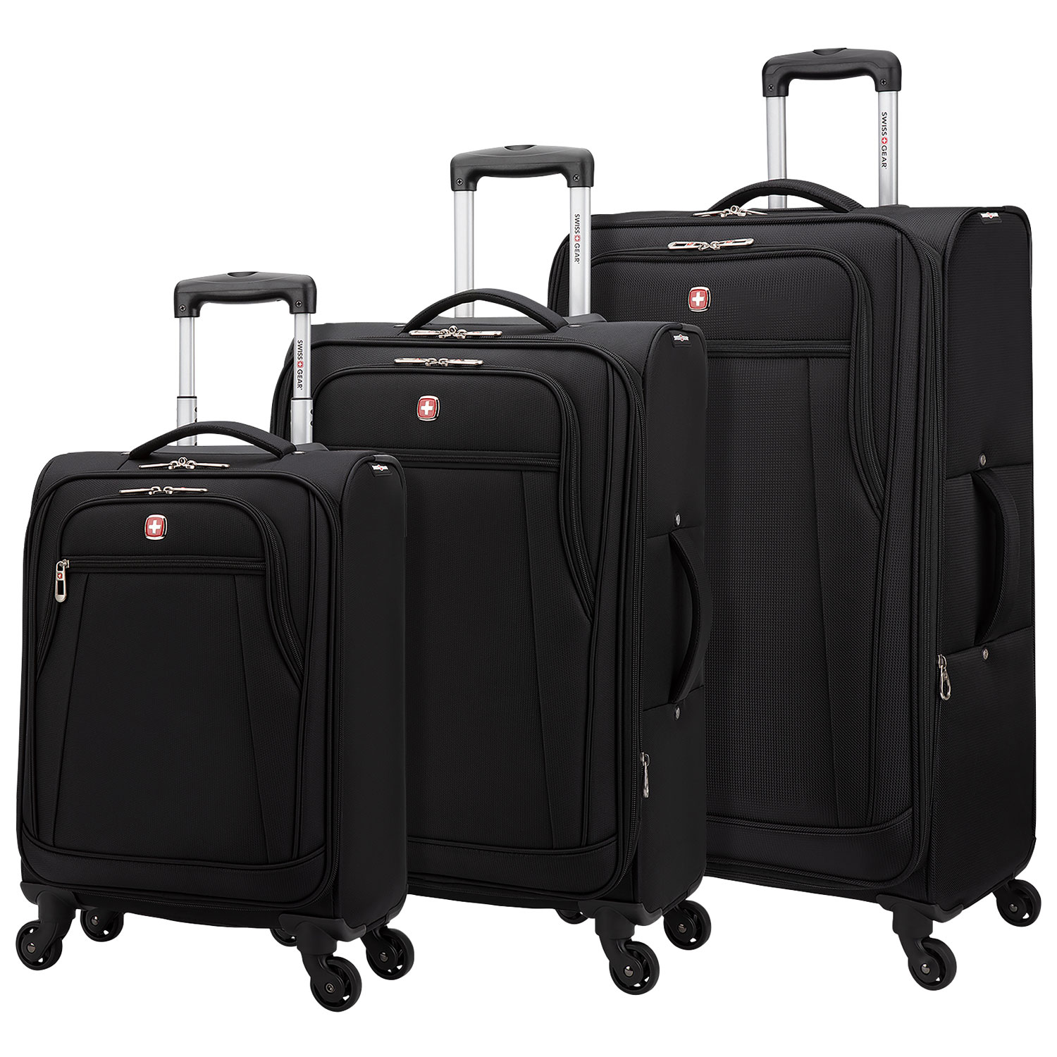 SWISSGEAR Cross Country 3-Piece Soft Side Expandable Luggage Set - Black