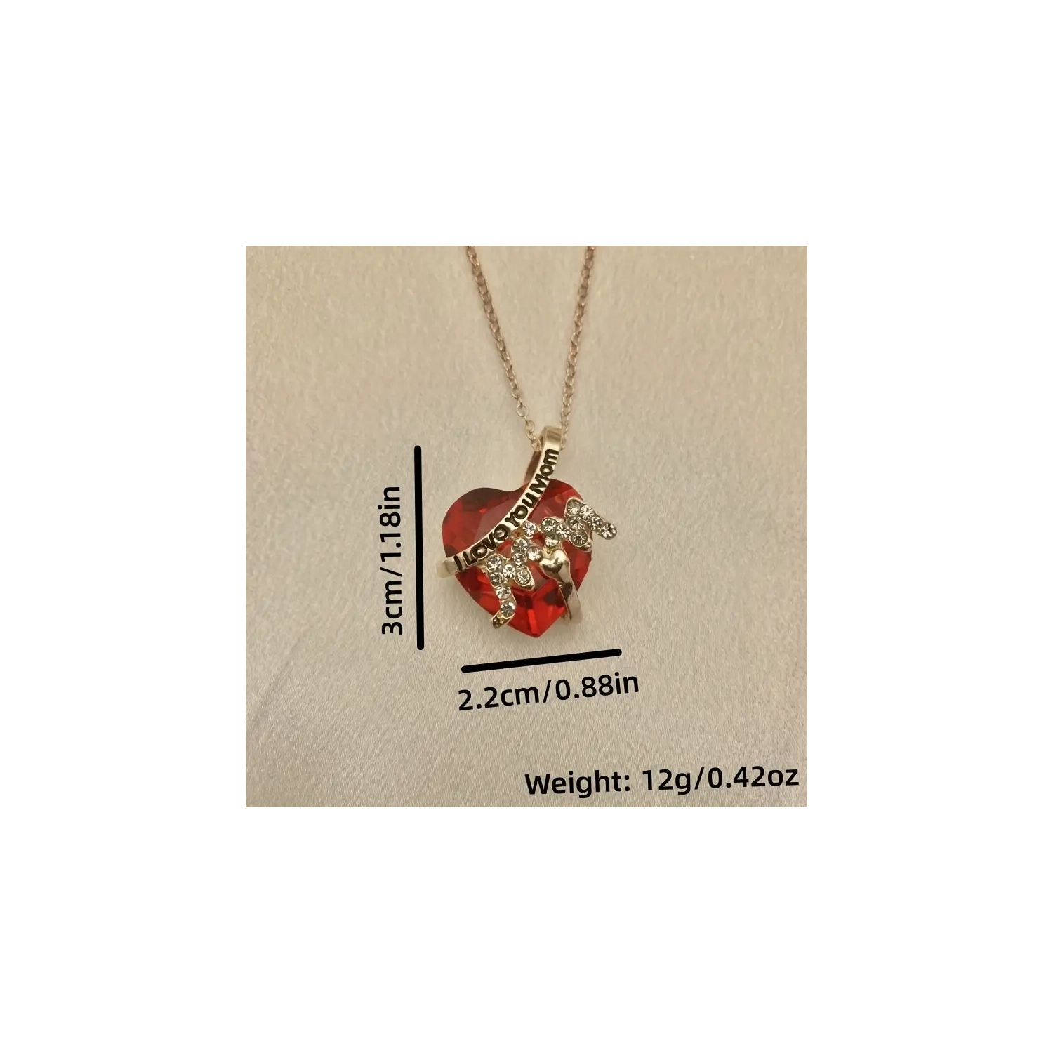 Make Her Mother's Day Shine: Gift the Perfect Blend of Elegance and Sentimentality with Our Creative Heart Rhinestone Pendant Necklace!