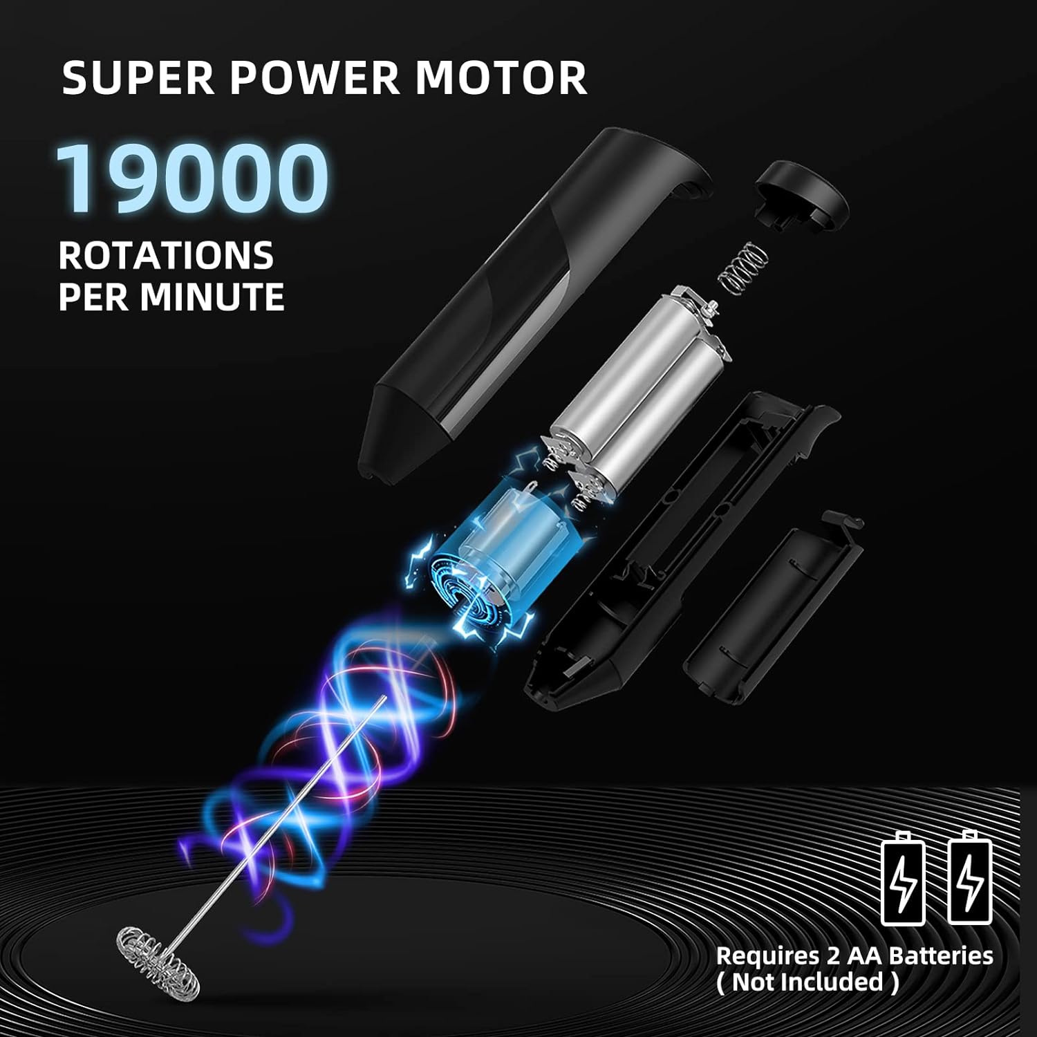 Milk Coffee Frother Handheld with Stand Drink Blender Stirrers Mixer Foamer Whisk Electric Mini for Cappuccino, Hot Chocolate, Lattes, Matcha