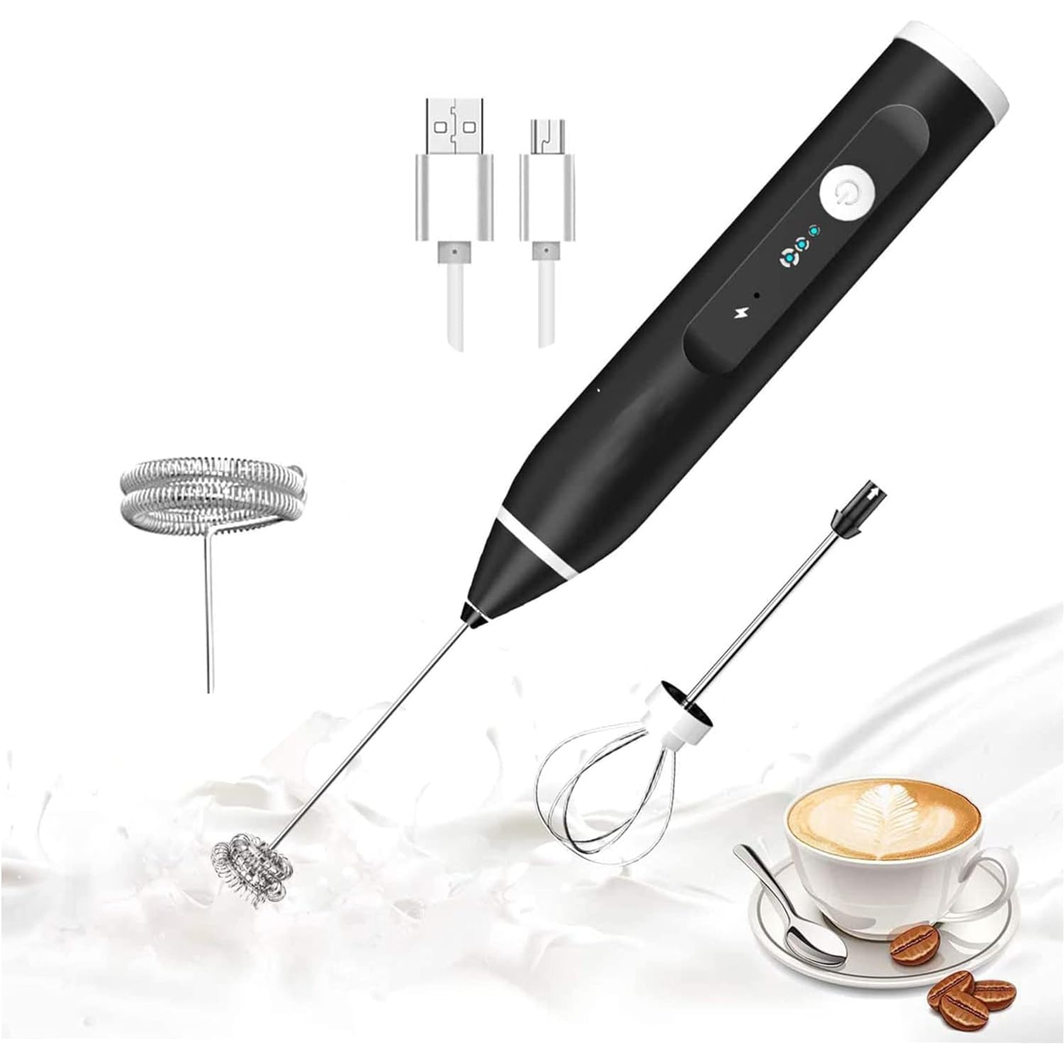 Milk Frother Handheld, Hand Blender Mixer, Electric Hand Whisk, Portable Coffee Maker,Milk Frothers for Cappuccino,Hot Chocolate, Mini Milkshake