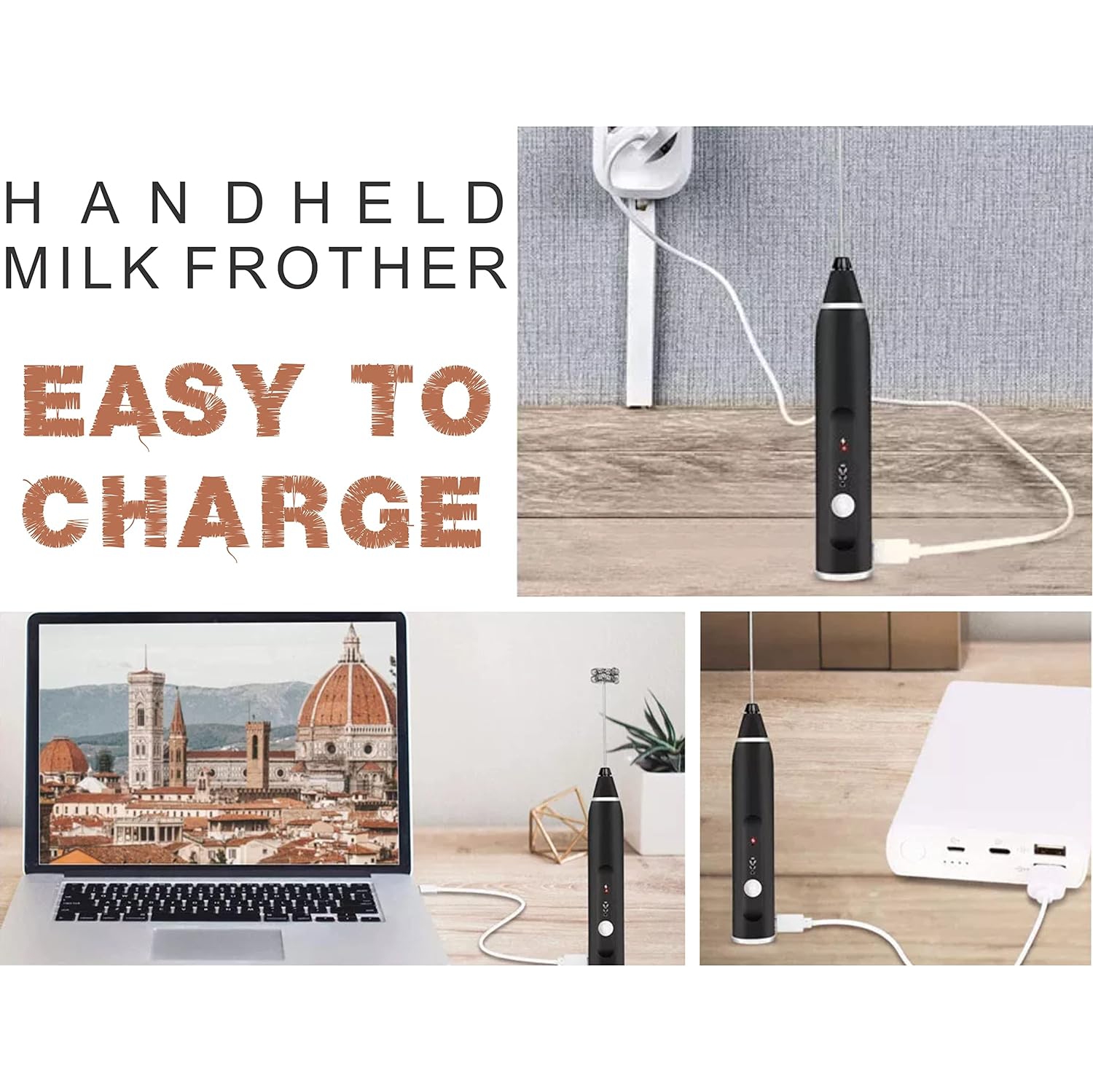 Milk Frother Handheld, Hand Blender Mixer, Electric Hand Whisk, Portable Coffee Maker,Milk Frothers for Cappuccino,Hot Chocolate, Mini Milkshake