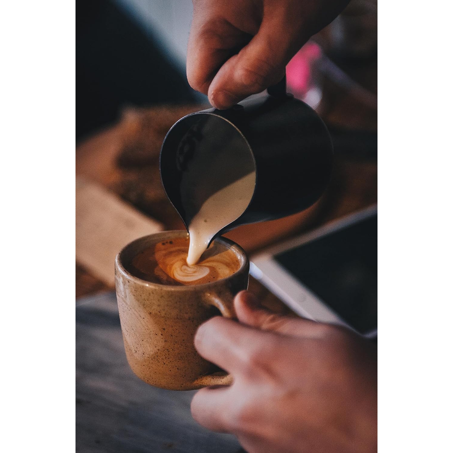 Electric Milk Frother Handheld Stainless Steel Battery Powered Foam Maker, Whisk Drink Mixer Blender for Cappuccino, Coffee, Latte, Macchiato,