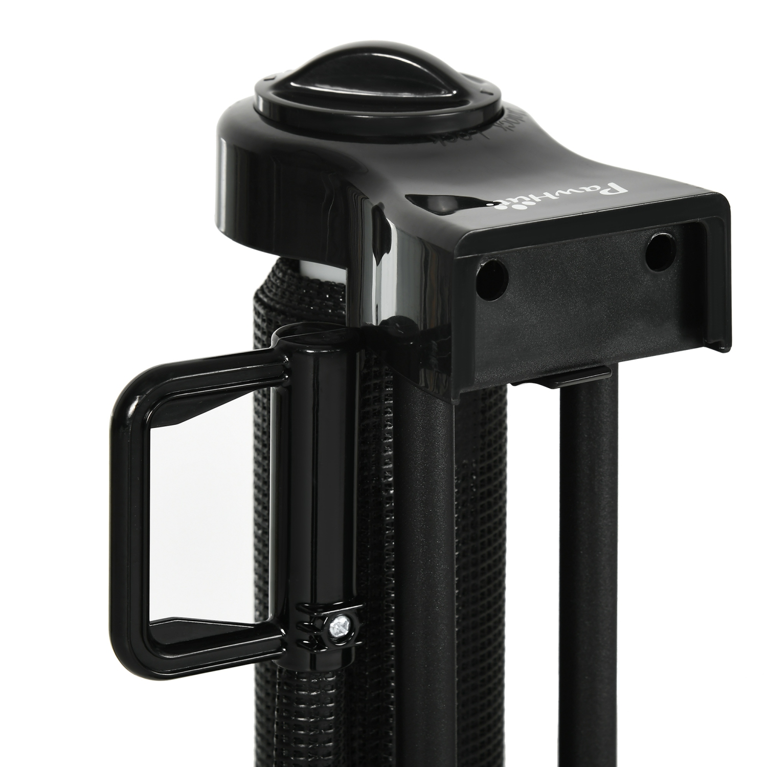 PawHut Retractable Pet Gate, 33.5" Tall, Extends to 59.1" Wide, Foldable Mesh Dog Gate for house, w/ Single Hand Operation, for Stairs, Doorways,