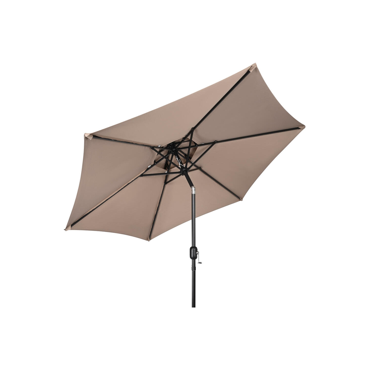 Parasol de patio extérieur à double dessus 9&nbsp;pi, parasols centrés sur la table de marché avec poignée à manivelle, ,6 tiges robustes et