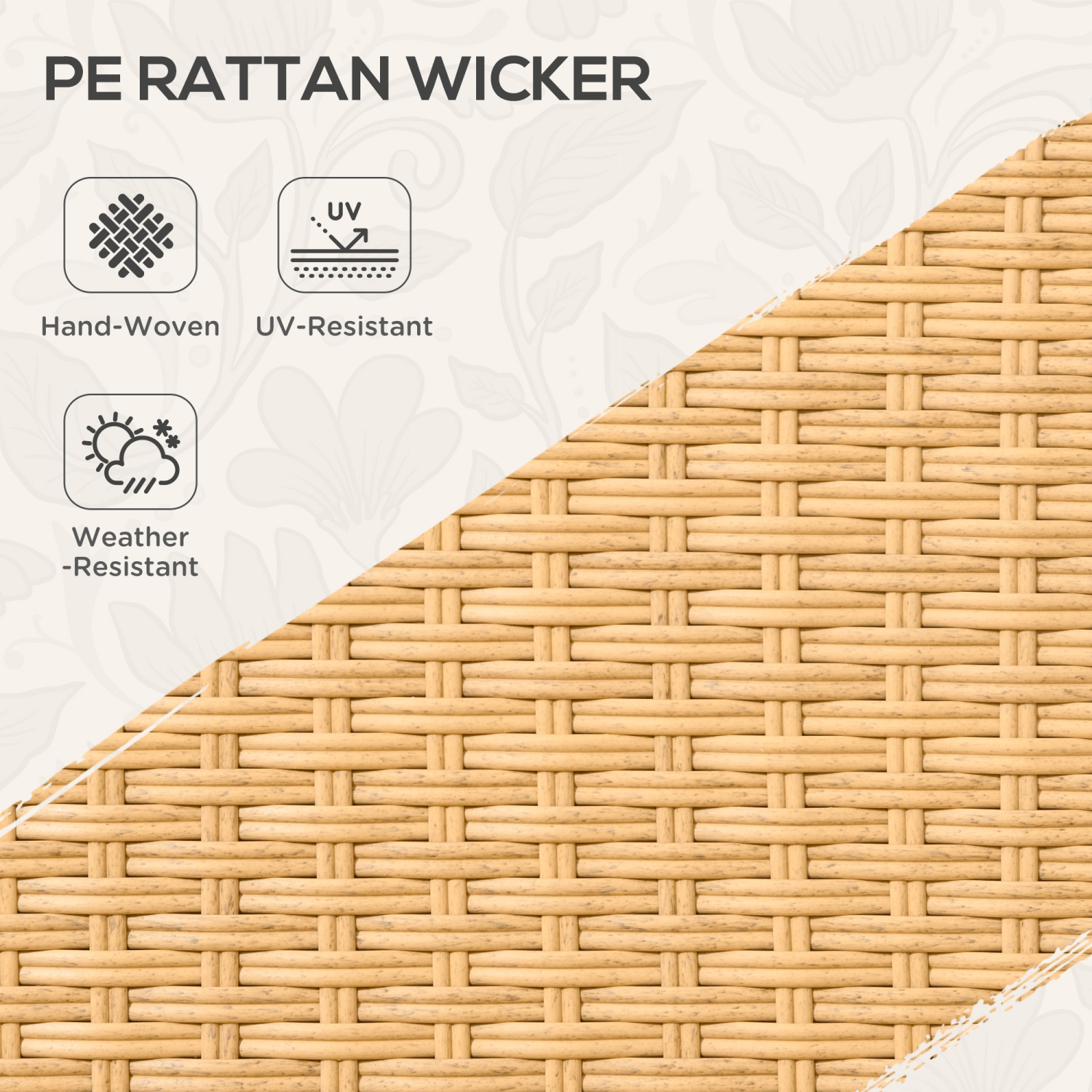 Outsunny 6 PCs PE Rattan Patio Furniture with Sofa, Armchairs, Stool, Metal Coffee Table, Outdoor Wicker Conversation Sofa Set with Cushions, for