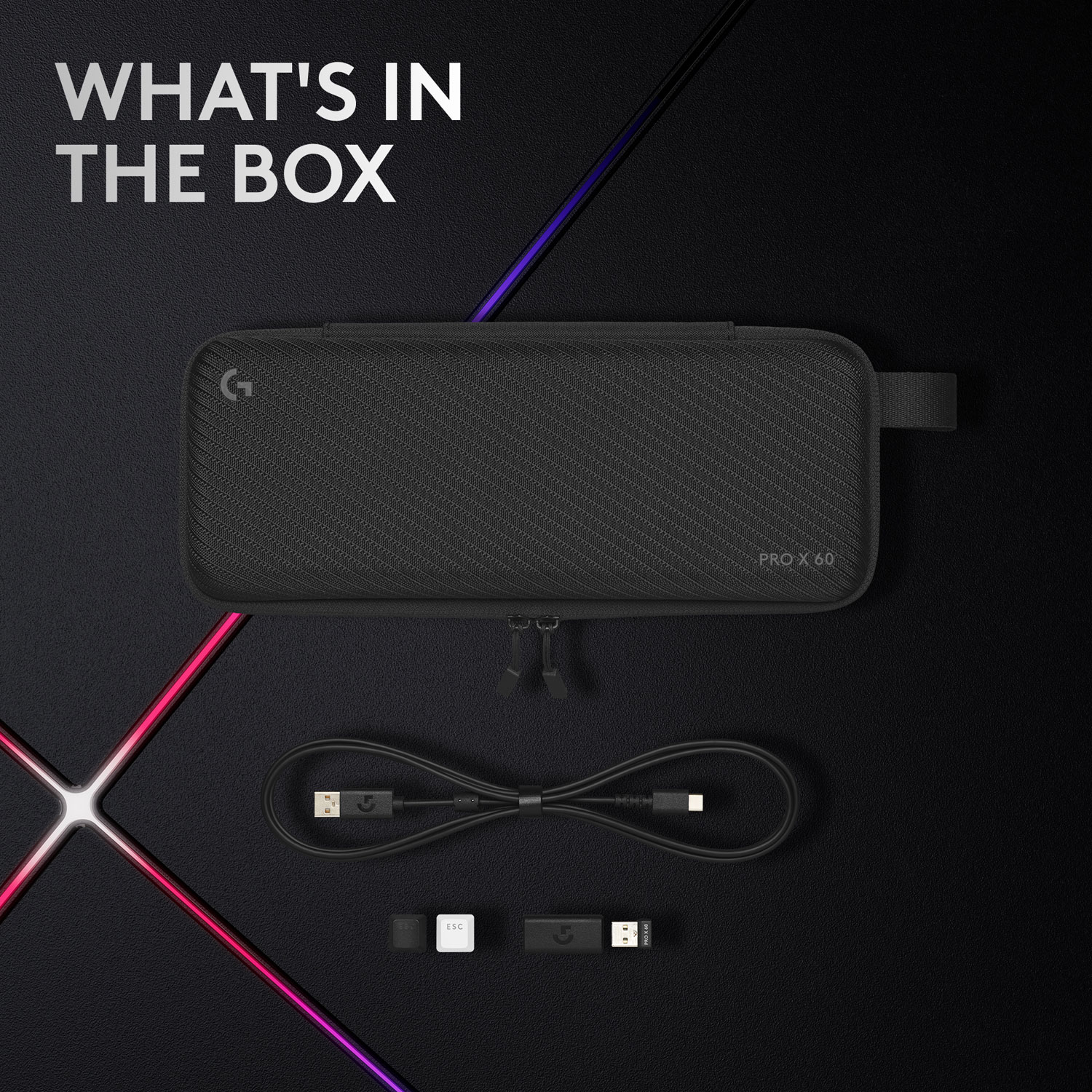 Clavier de jeu sans fil rétroéclairé à touches linéaires optiques GX PRO X 60 LIGHTSPEED de Logitech - Blanc - Anglais