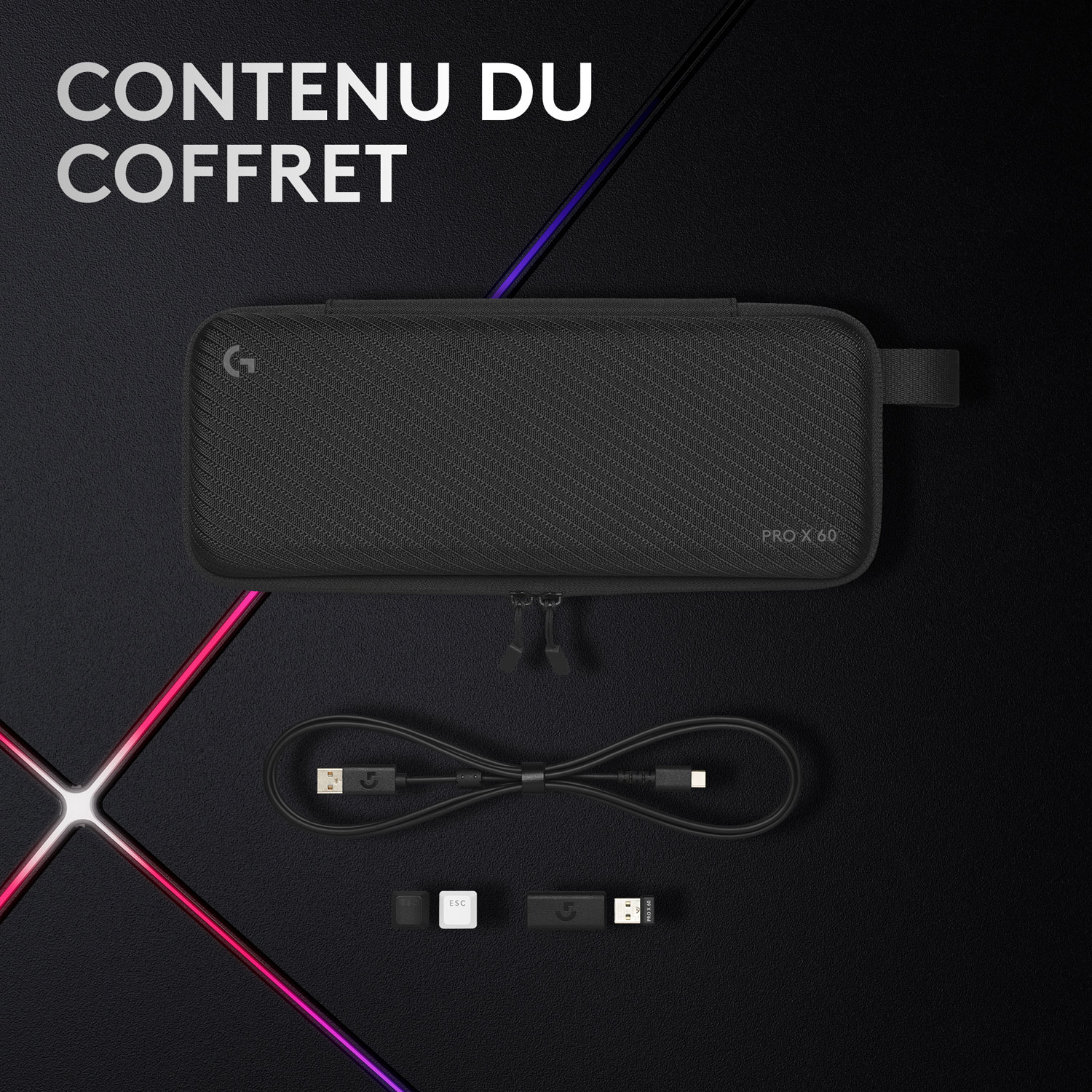 Clavier de jeu sans fil rétroéclairé à touches linéaires optiques GX PRO X 60 LIGHTSPEED de Logitech - Blanc - Anglais