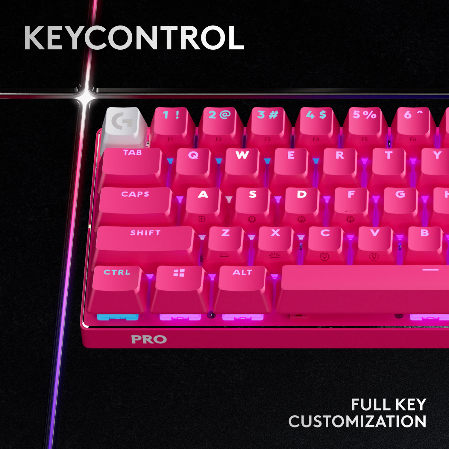 Clavier de jeu sans fil rétroéclairé à touches tactiles optiques GX PRO X 60 LIGHTSPEED de Logitech - Magenta - Anglais