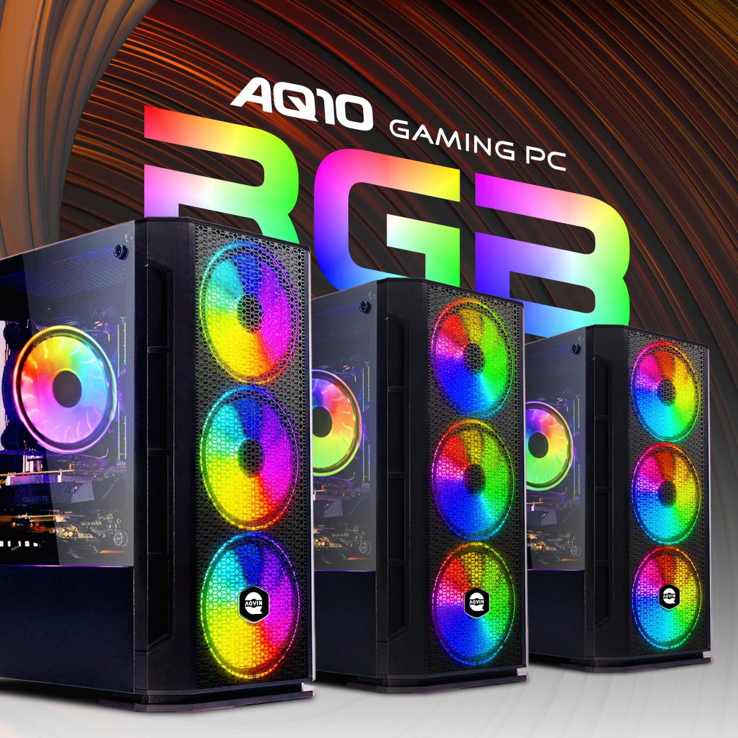 AQVIN AQ10 Tower Gaming PC Windows 10 Pro Desktop Computer, GeForce RTX 3050 6GB GDDR6, Intel i7 Quad-Core Processor, 32GB DDR4 RAM, 1TB SSD, RGB
