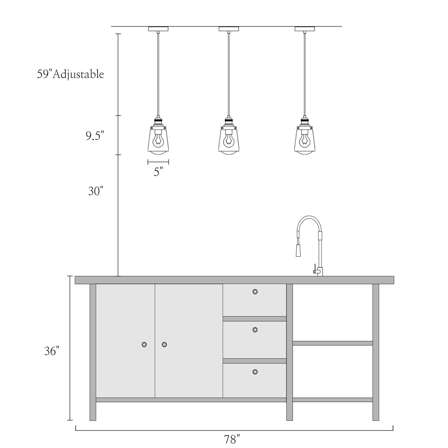 Modern Kitchen Island Chandelier Pendant Light 1-Light Black and Brass Cylinder Pendant Light with Clear Glass ShadeModern Kitchen Island Chandelier