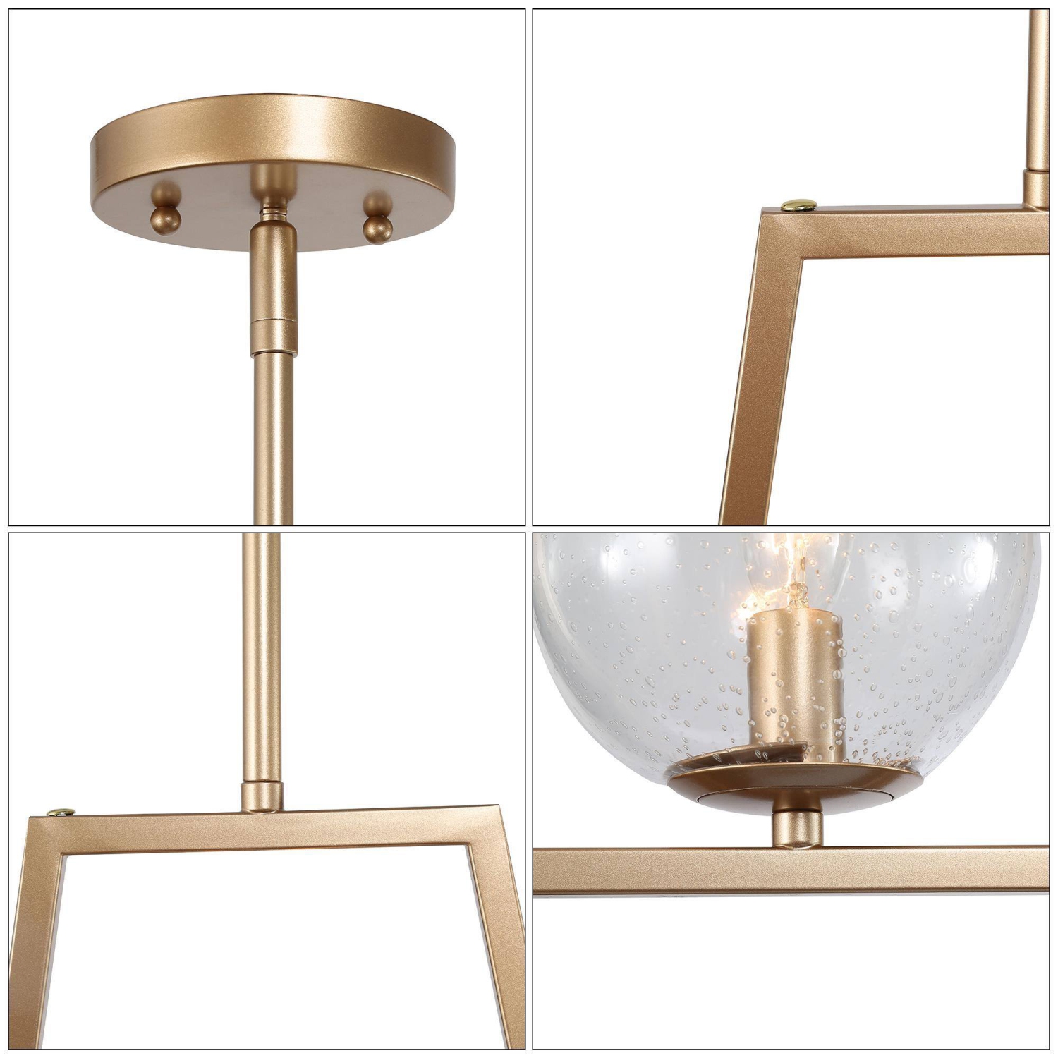 Modern Kitchen Island Pendant Light, Brass Gold and Globe Glass Modern/Contemporary Clear Glass Globe LED Mini Hanging Pendant Light