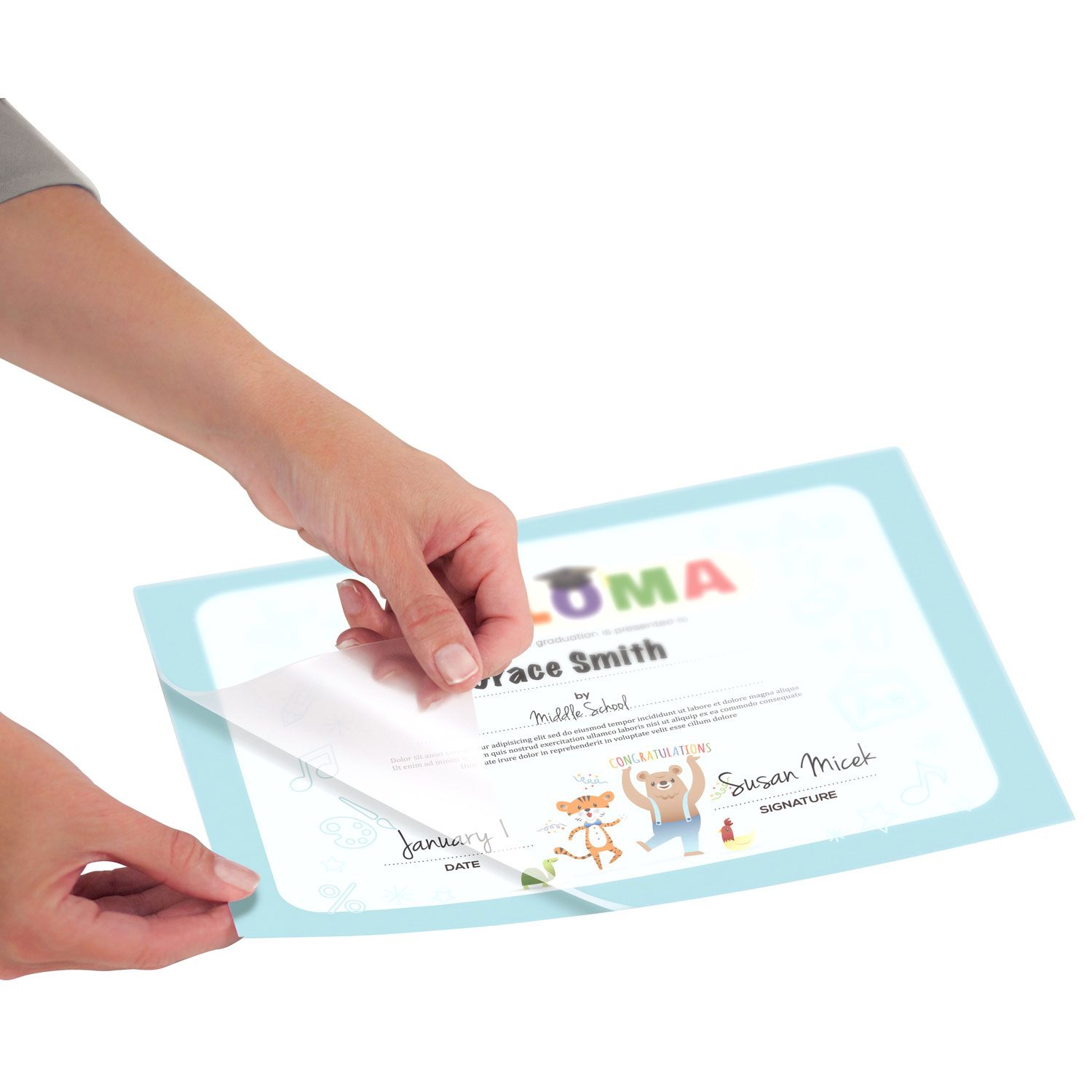 Pochettes de plastification à chaud de 9 x 11,5 po SuperQuick de Fellowes - 5 mil - Paquet de 100