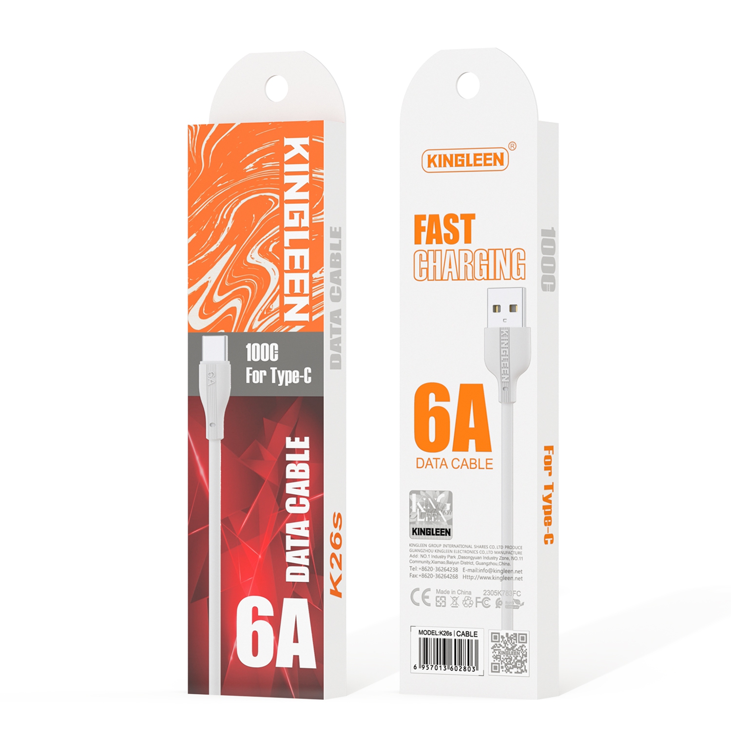 KINGLEEN 1&nbsp;m NICE câble USB 6&nbsp;A FAST Charging Data type C.