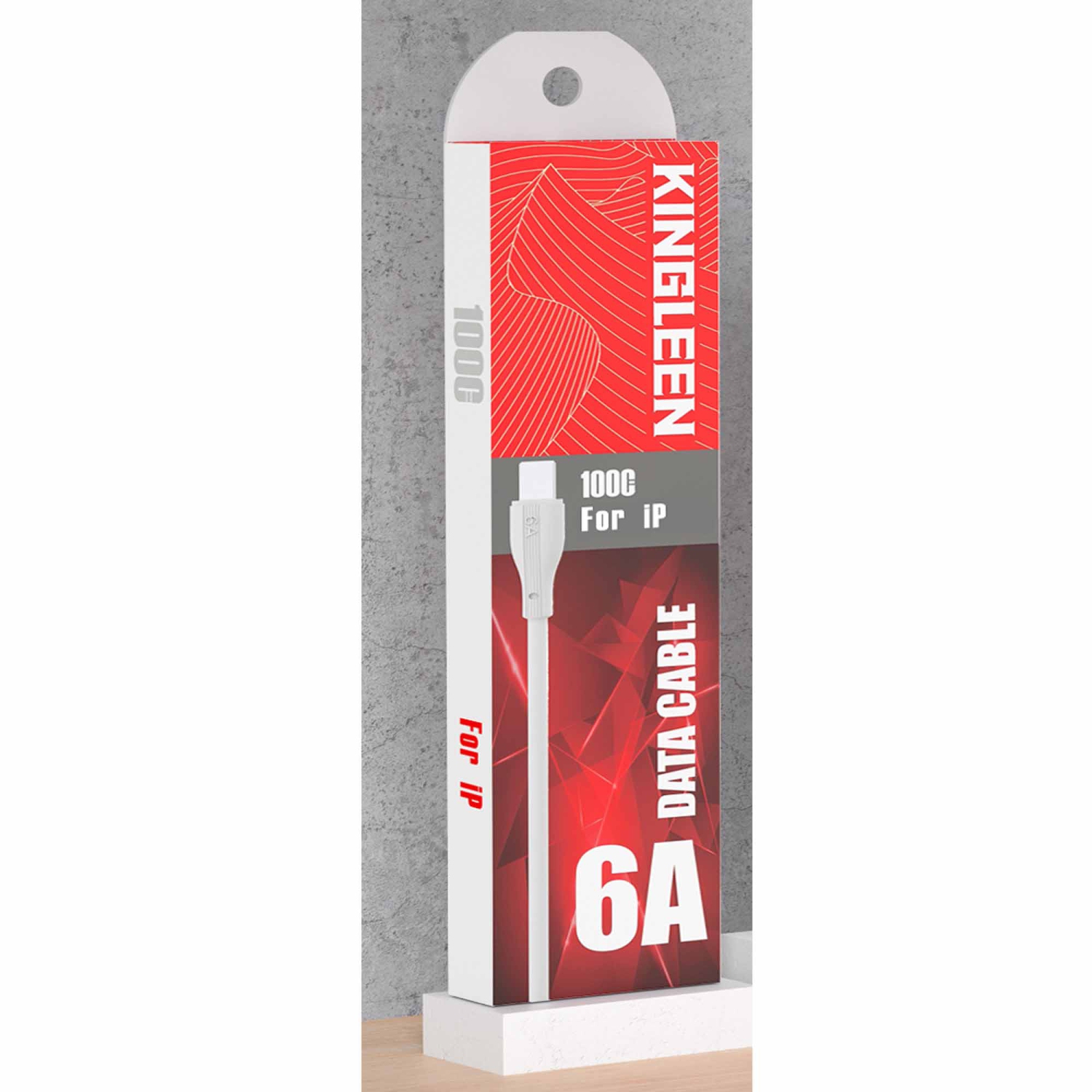 KINGLEEN 1&nbsp;m Câble tissé Lightning vers USB-A - Blanc lunaire