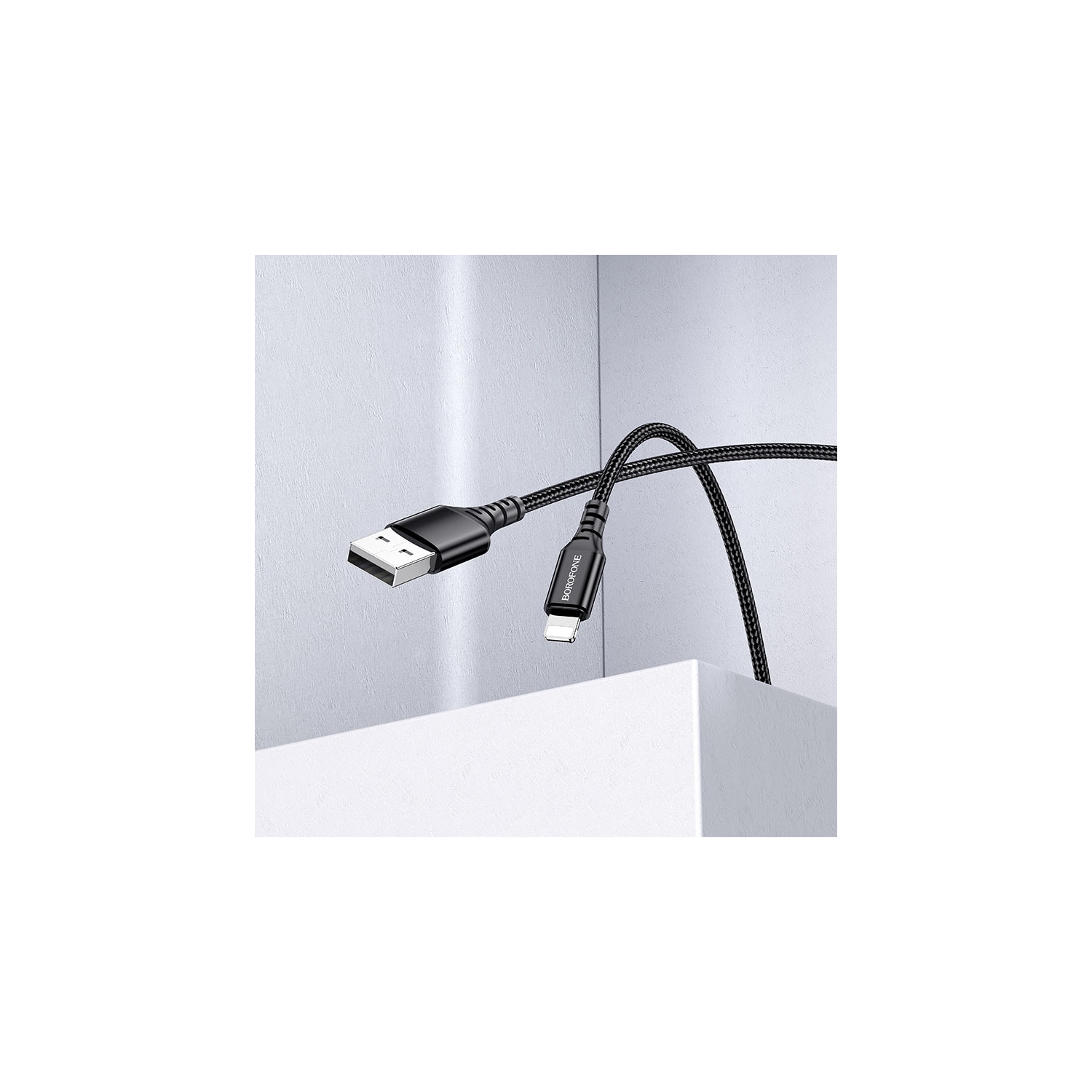 BOROFONE Câble tressé USB Lightning nylon 1&nbsp;M Chargeur pour Apple iPhone 14 13 12 11 Pro XS Max X XS XR 7 8 6 6S plus iPad iPod