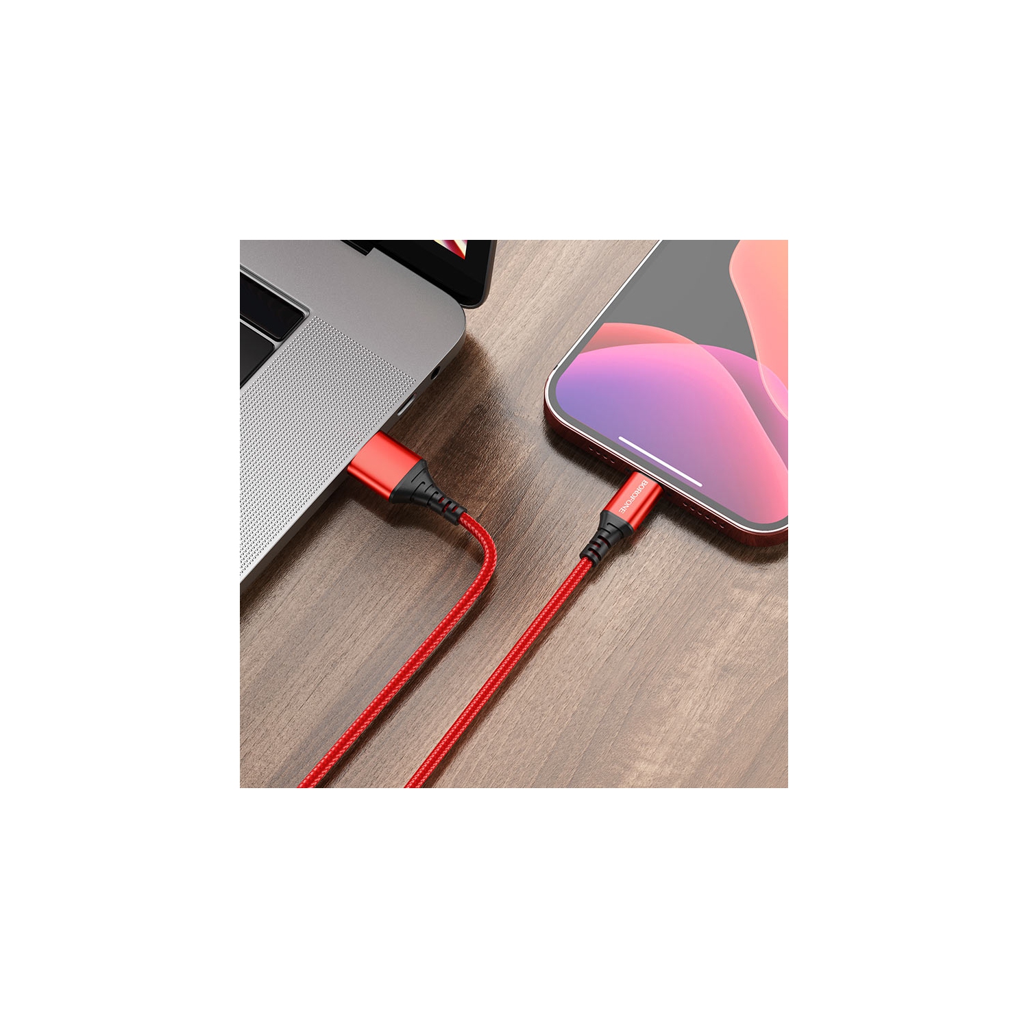 BOROFONE Câble tressé USB Lightning nylon 1&nbsp;M Chargeur pour Apple iPhone 14 13 12 11 Pro XS Max X XS XR 7 8 6 6S plus iPad iPod