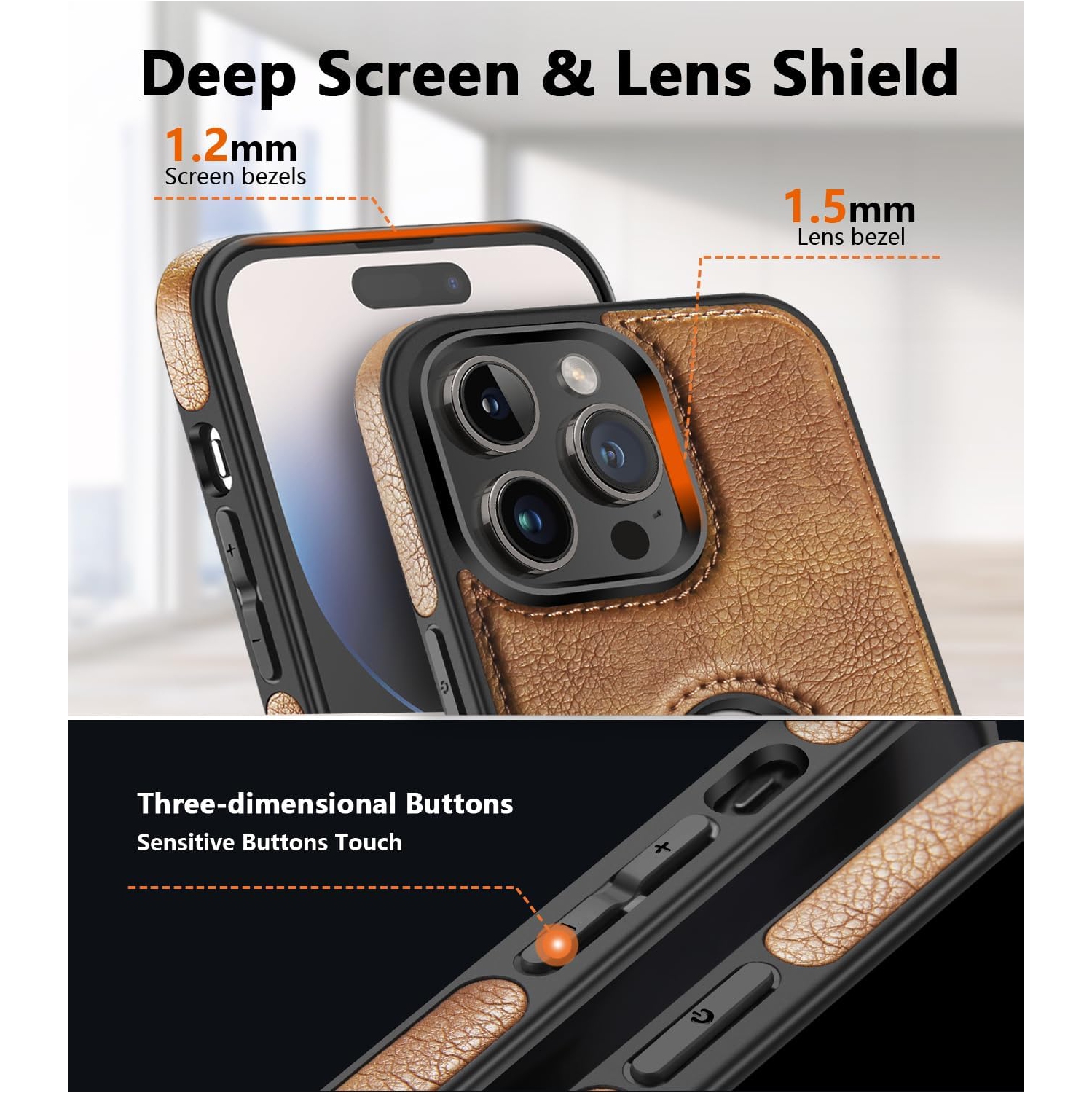 Leather Phone Case for iPhone 15 PRO MAX, Back Cover Hi Quality Premium Leather Cover Case - FREE SHIPPING