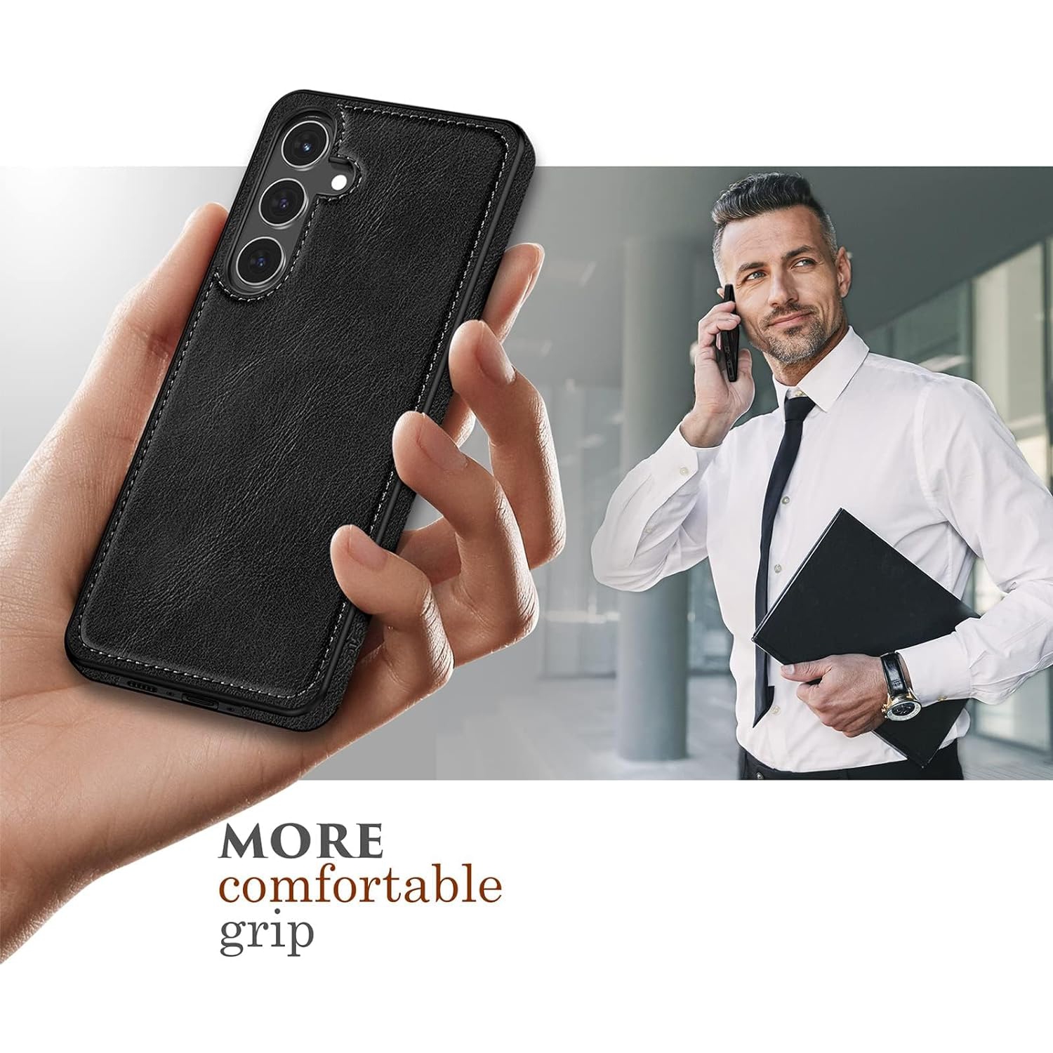 Étui en cuir pour Samsung S24, couvercle arrière en cuir de qualité supérieure – EXPÉDITION GRATUITE