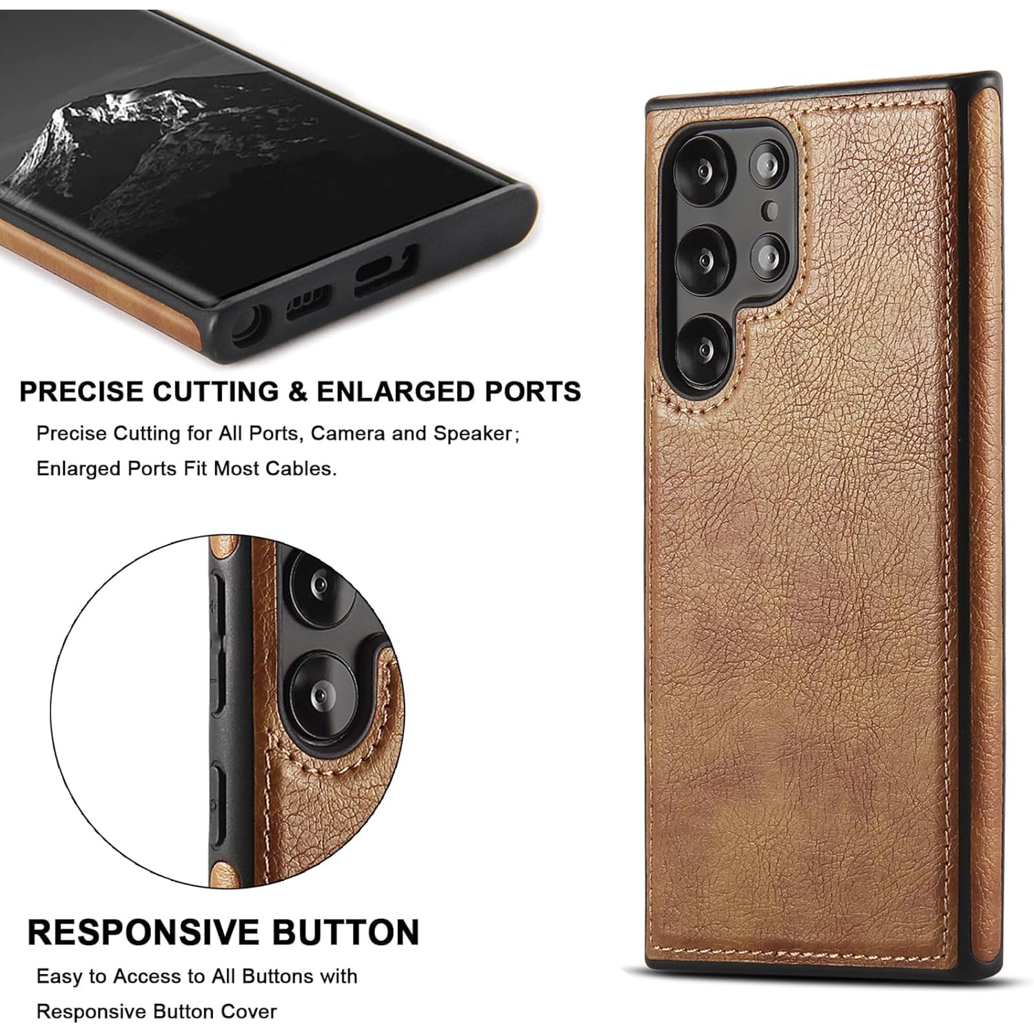 Leather Phone Case for Samsung S24 ULTRA, Back Cover Hi Quality Premium Leather Cover Case - FREE SHIPPING