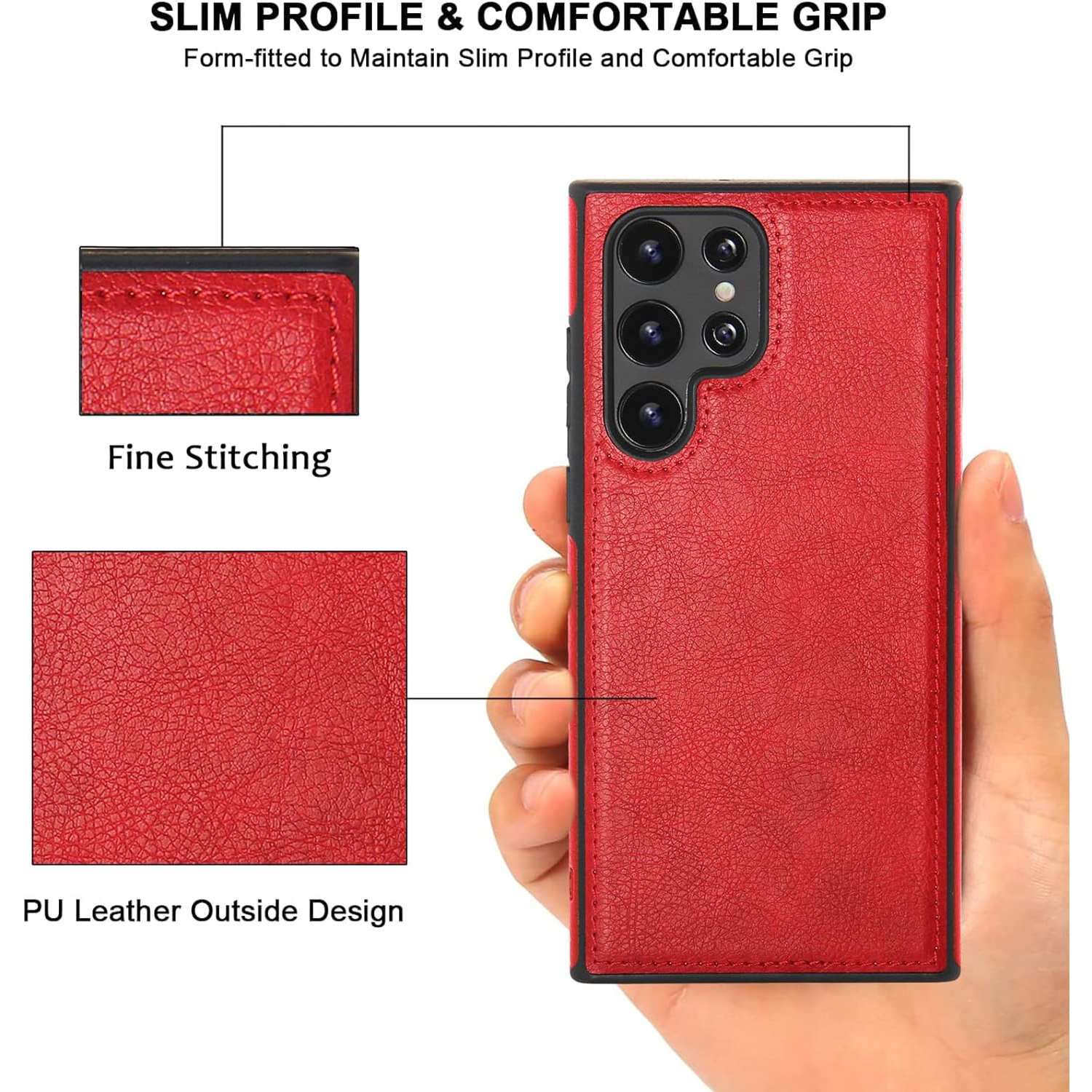 Leather Phone Case for Samsung S24 ULTRA, Back Cover Hi Quality Premium Leather Cover Case - FREE SHIPPING