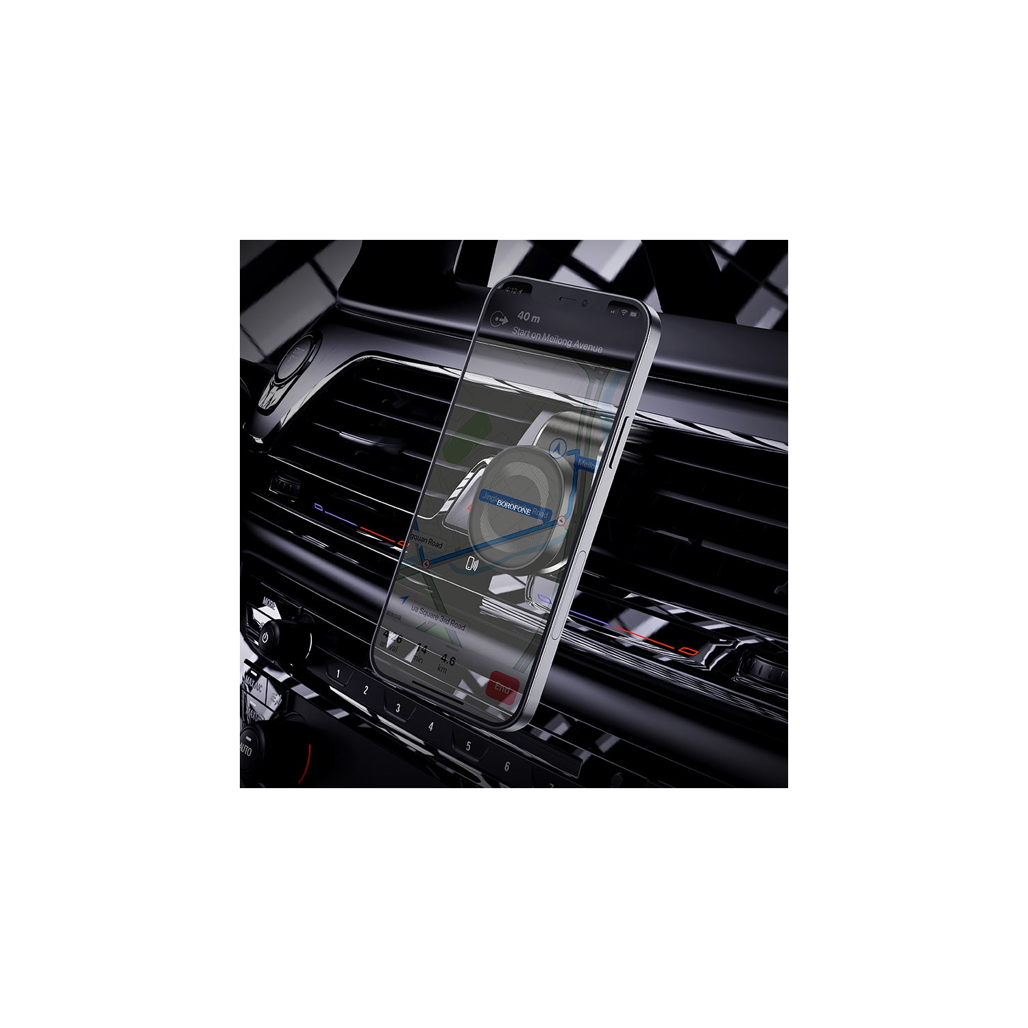 BOROFONE BH40 360 Degree Rotating Metal Magnetic Air Vent Car Mobile Phone Mount Holder For GPS iPhone Samsung Nokia Oppo Google Moto