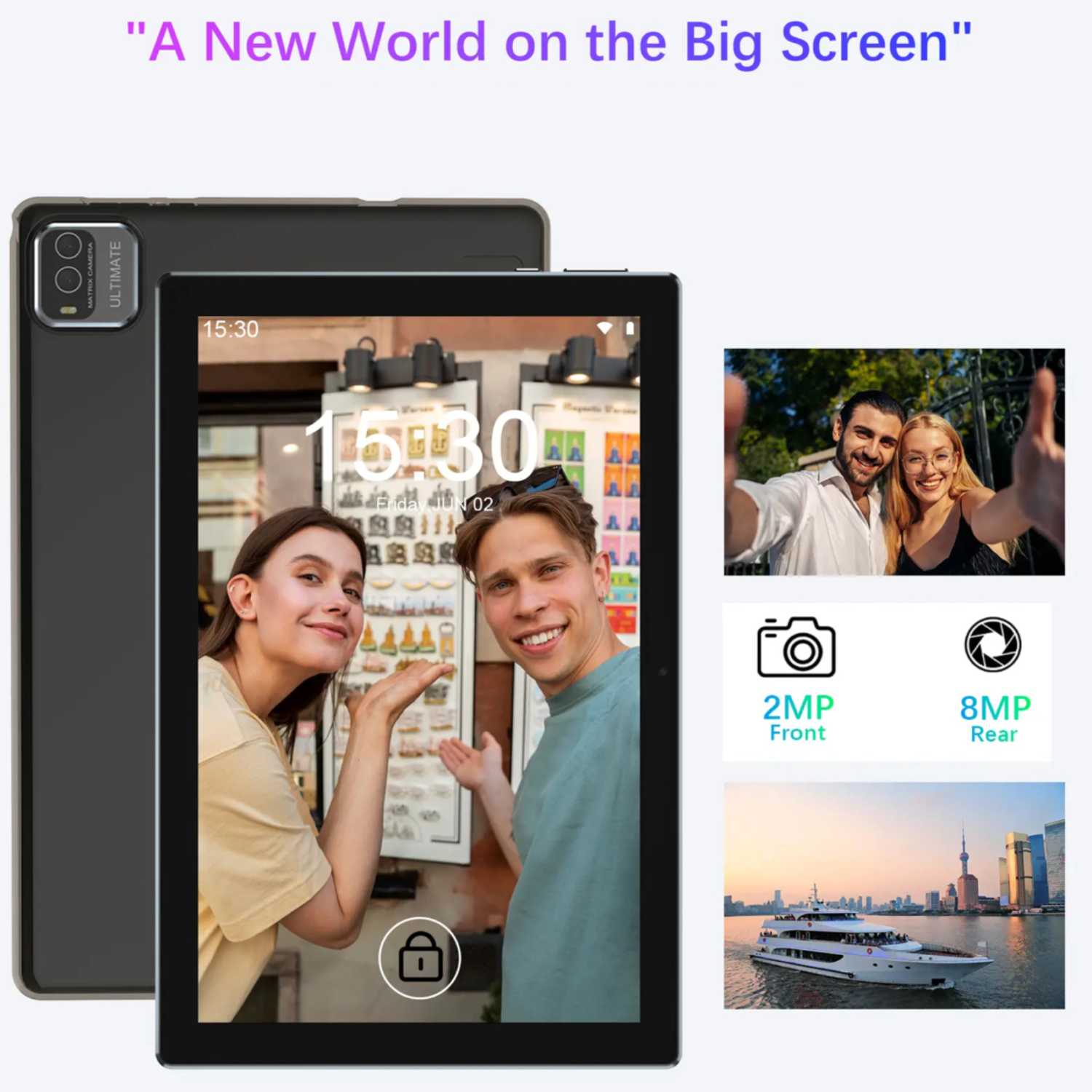 TUTT 10” Tablet Android 13 Keyboard, Mouse, Case, Stylus, 128GB ROM+12GB RAM | Dual Camera CP20 128GB SanDisk