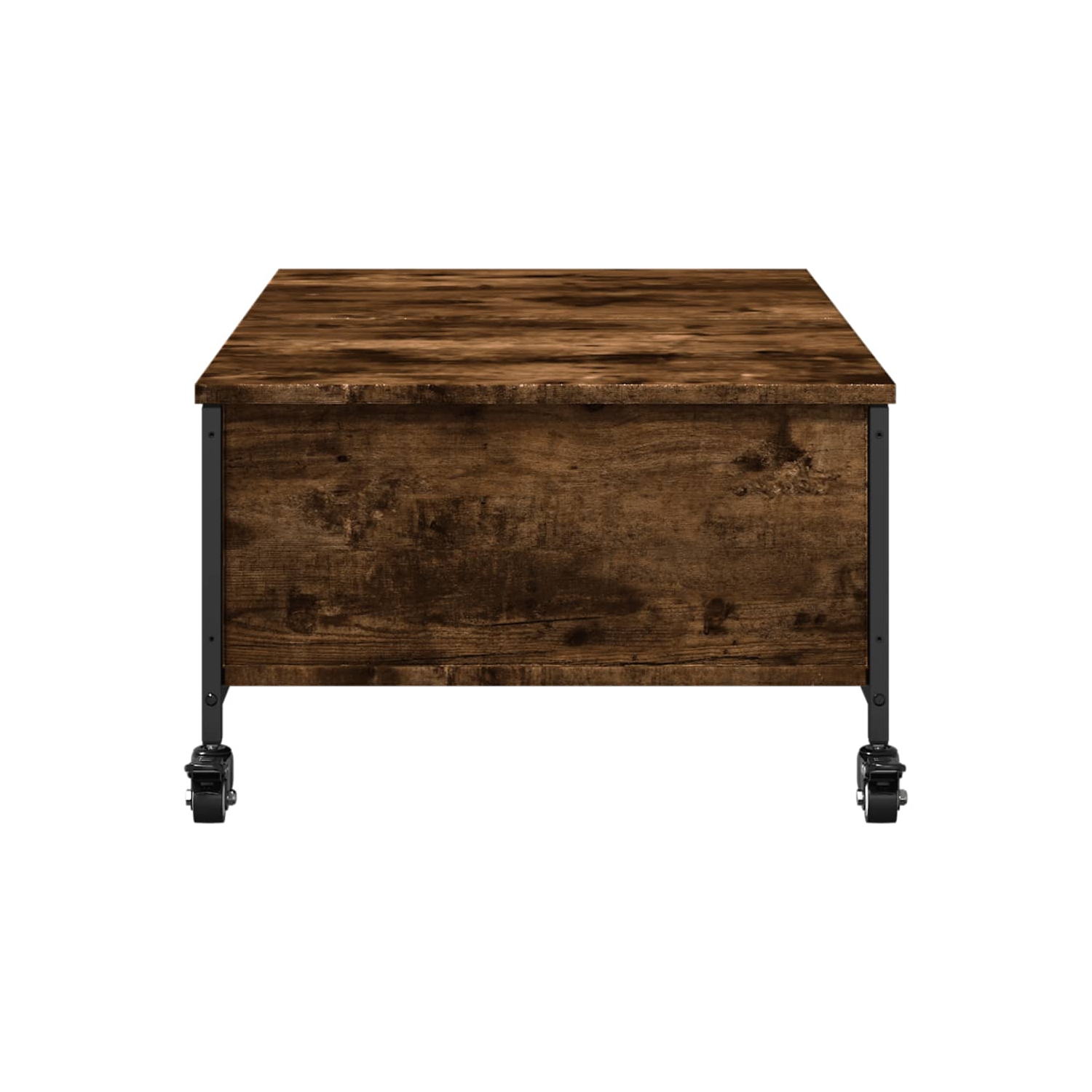 Table basse vidaXL à roulettes en chêne fumé 91 x 55 x 34 cm, bois d'ingénierie