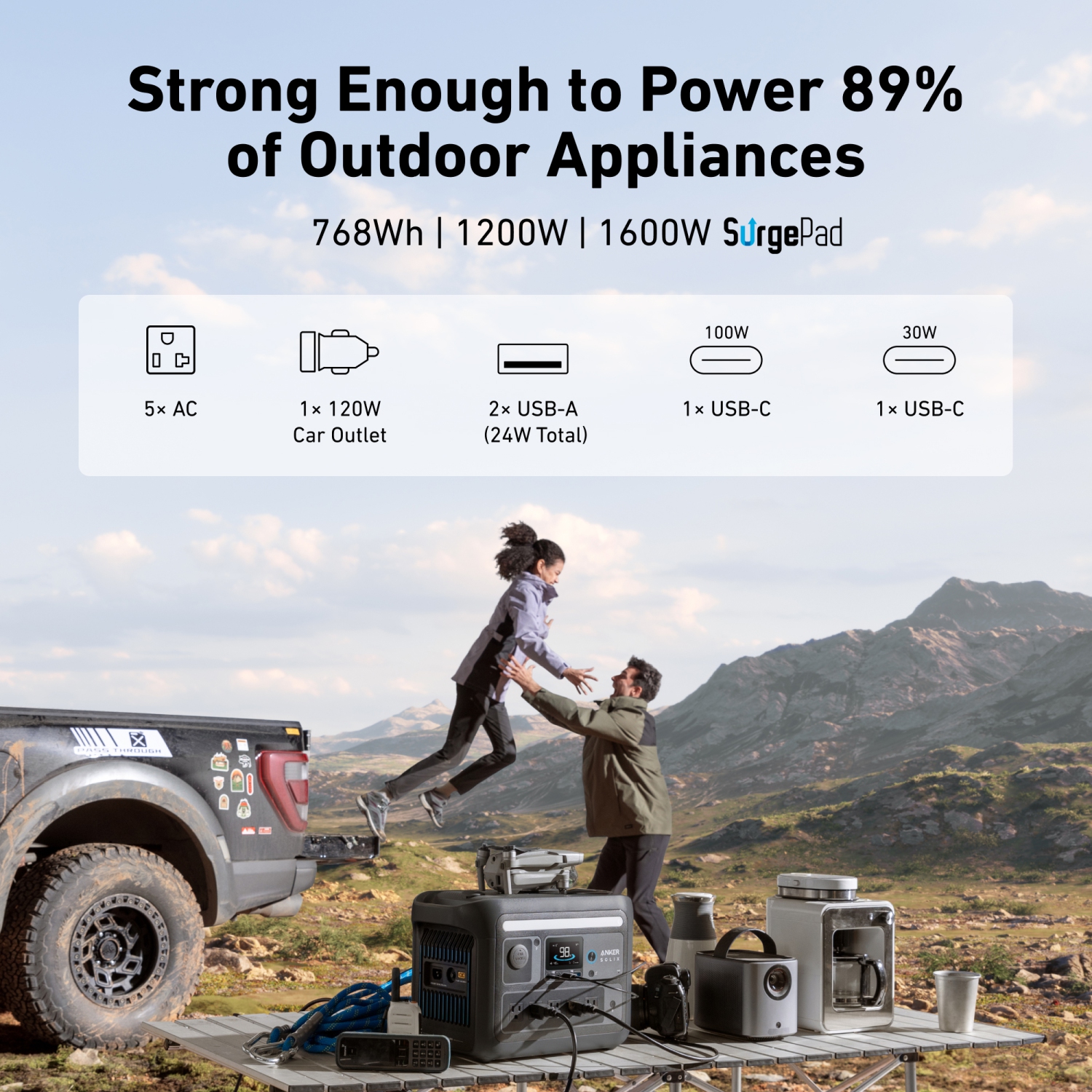 Anker SOLIX C800X Portable Power Station--768Wh | 1200W