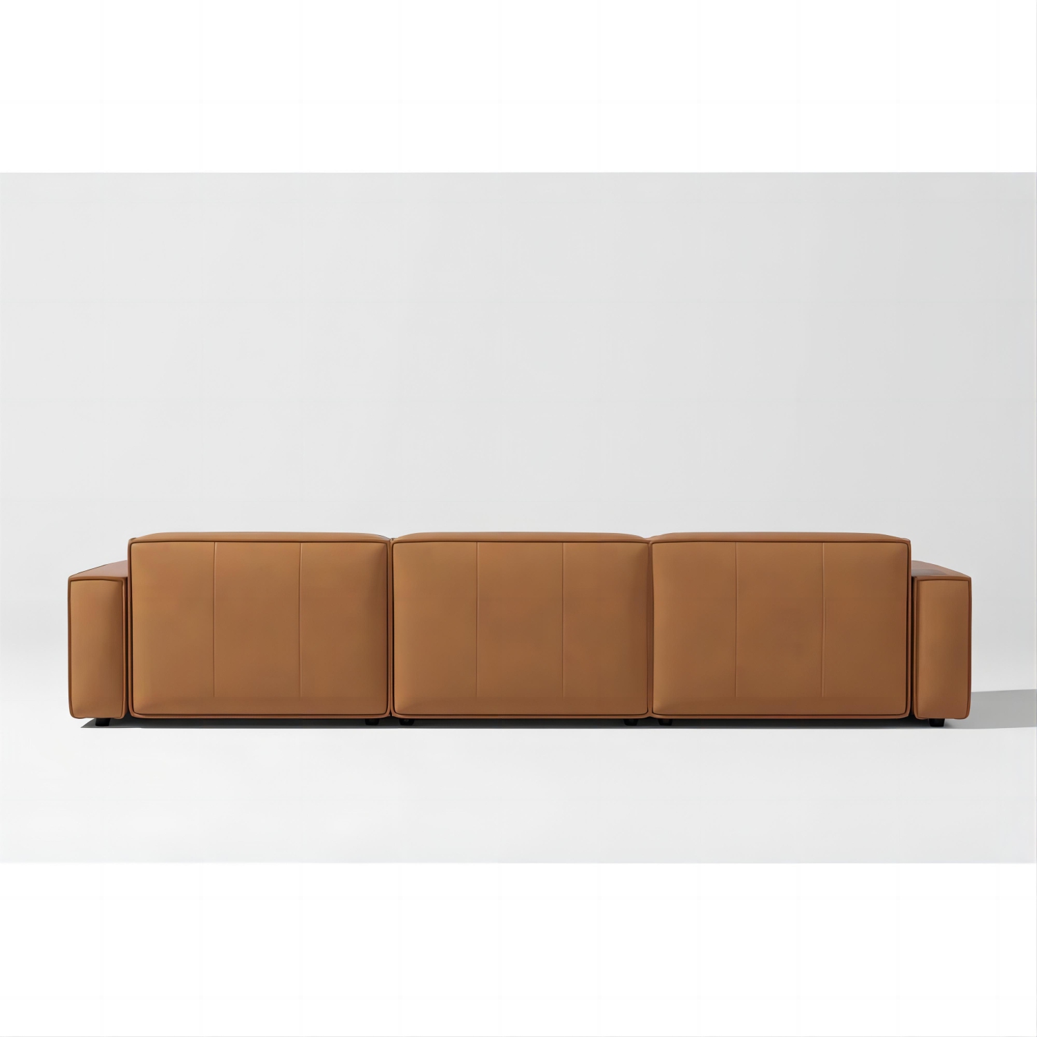 Valencia Nathan aniline Nappa 11000 cuir pleine fleur modulaire caramel brun 3 places et 2 places sofa