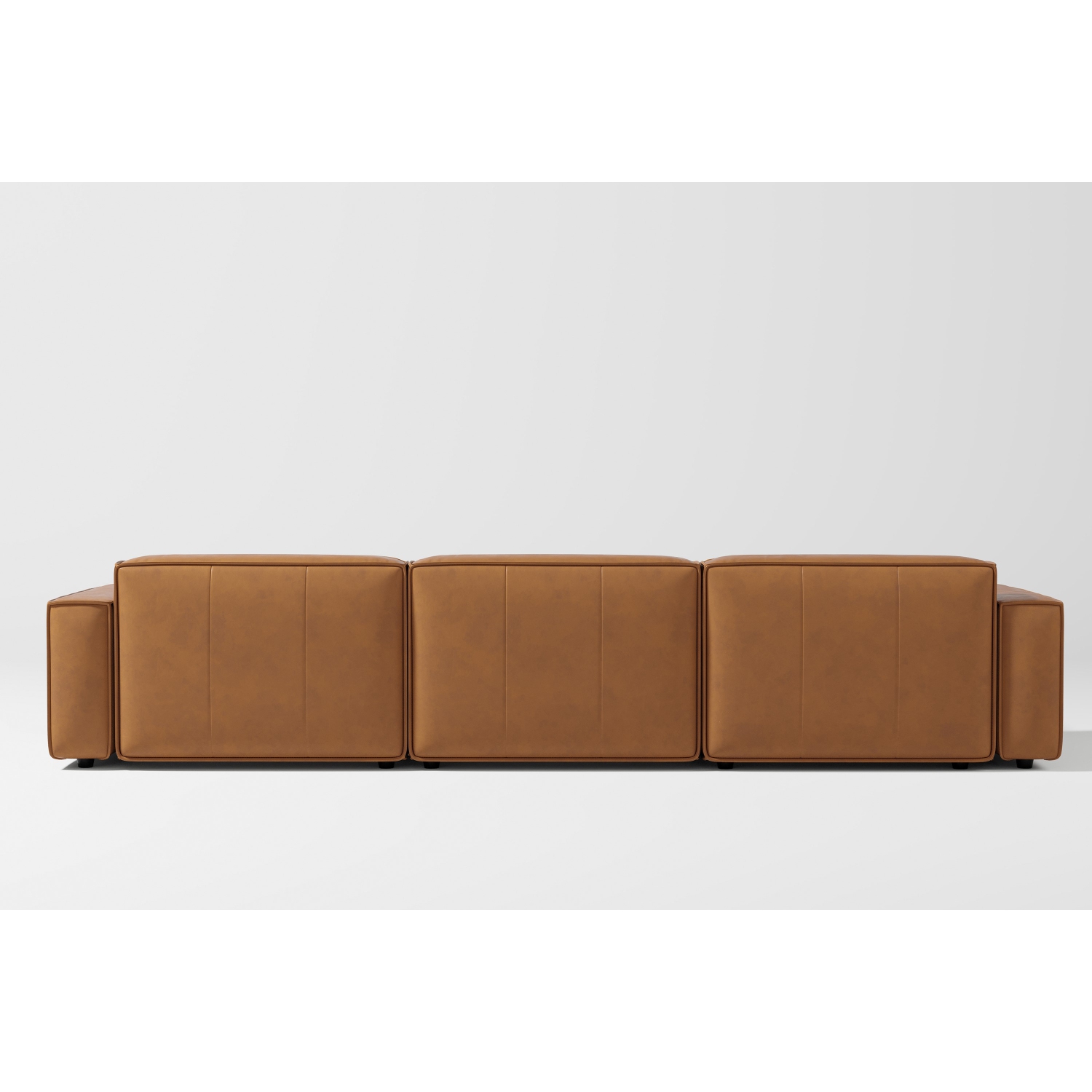 Valencia Nathan Aniline Nappa 11000 cuir pleine fleur Modular Brun caramel 3 places et canapé chaises gauche