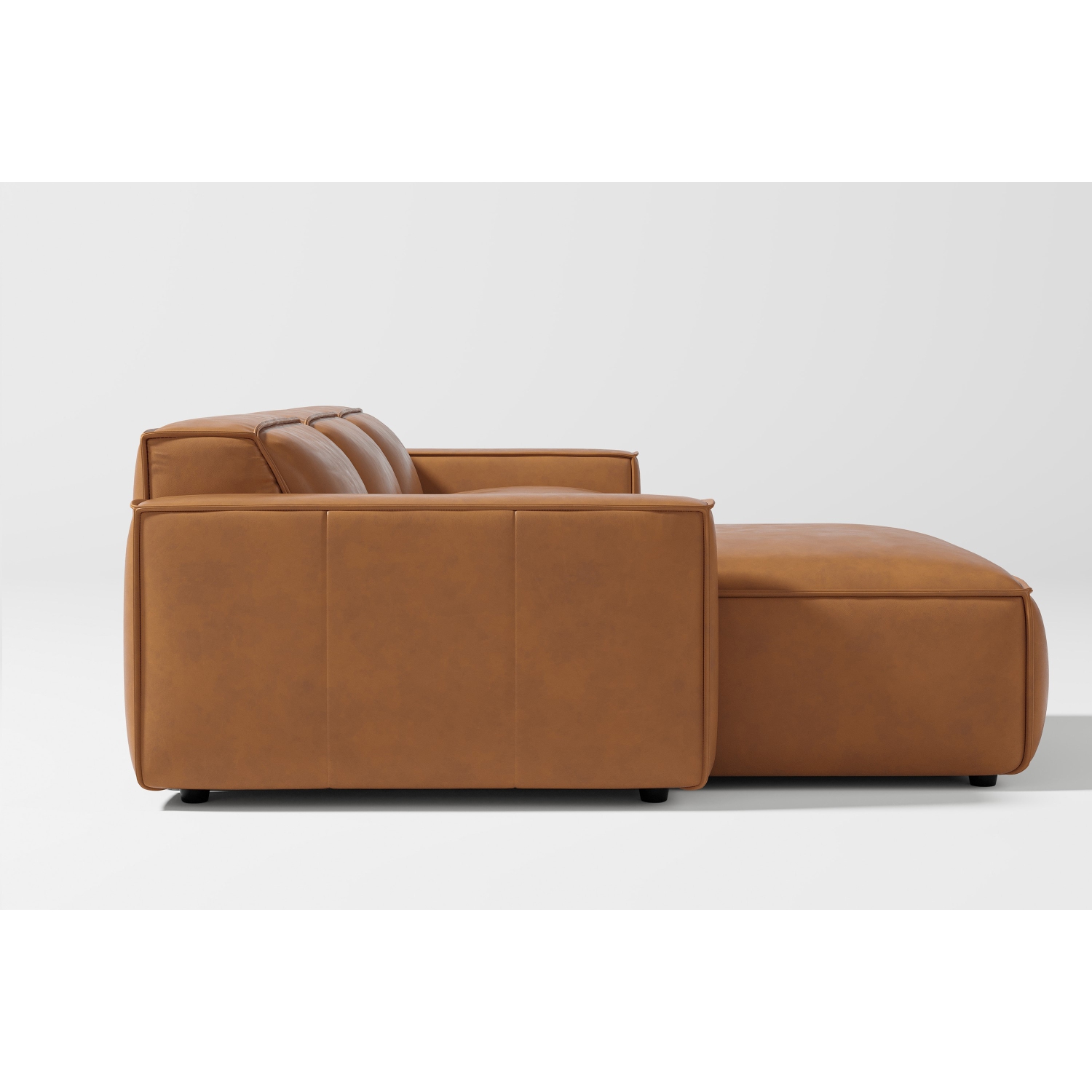 Valencia Nathan Aniline Nappa 11000 cuir pleine fleur Modular Brun caramel 3 places et canapé chaises gauche