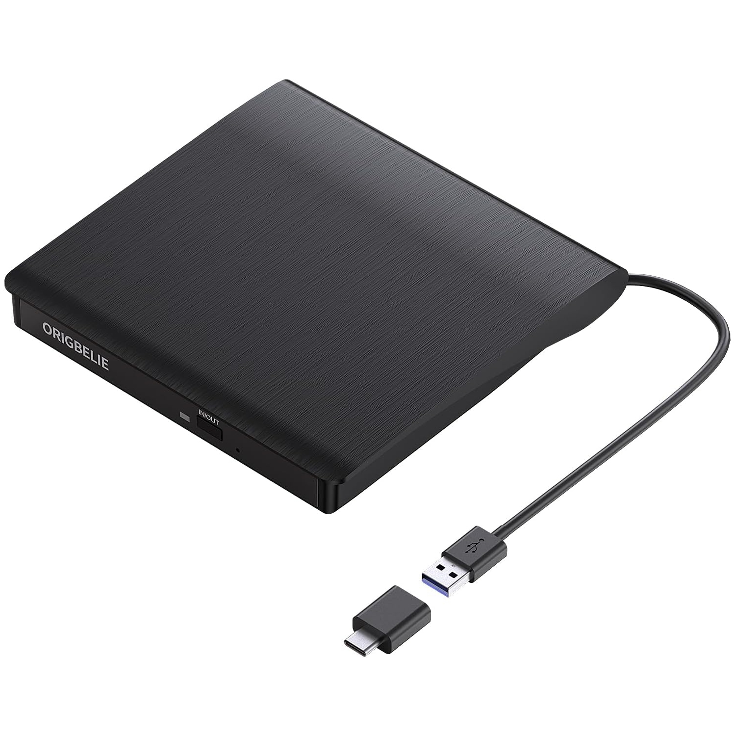 ORIGBELIE External CD/DVD Drive for Laptop, USB 3.0 CD Burner +/-RW CD ROM External DVD Drive Portable DVD Player for Laptop Desktop