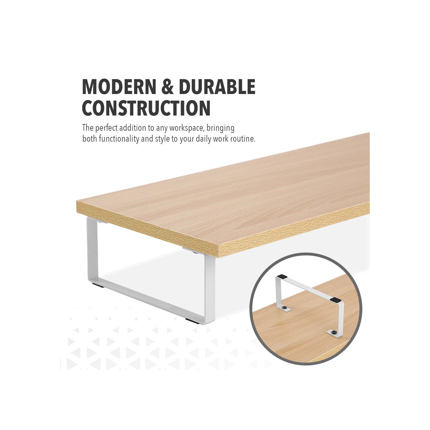 MotionGrey Monitor Stand Riser, 39.4 Inch Ergonomic Desk & tabletop Desktop Stand for Laptop, Desktop Shelf, Computer, MacBook, Notebook, PC - Light