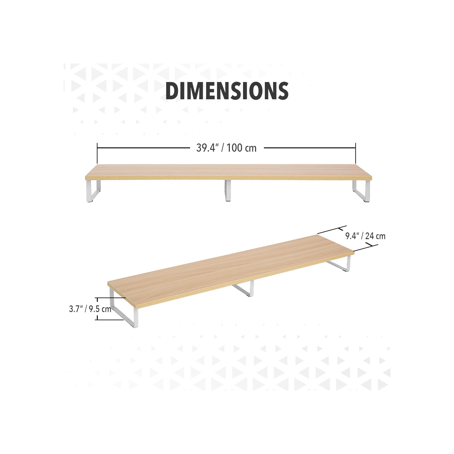 MotionGrey Monitor Stand Riser, 39.4 Inch Ergonomic Desk & tabletop Desktop Stand for Laptop, Desktop Shelf, Computer, MacBook, Notebook, PC - Light
