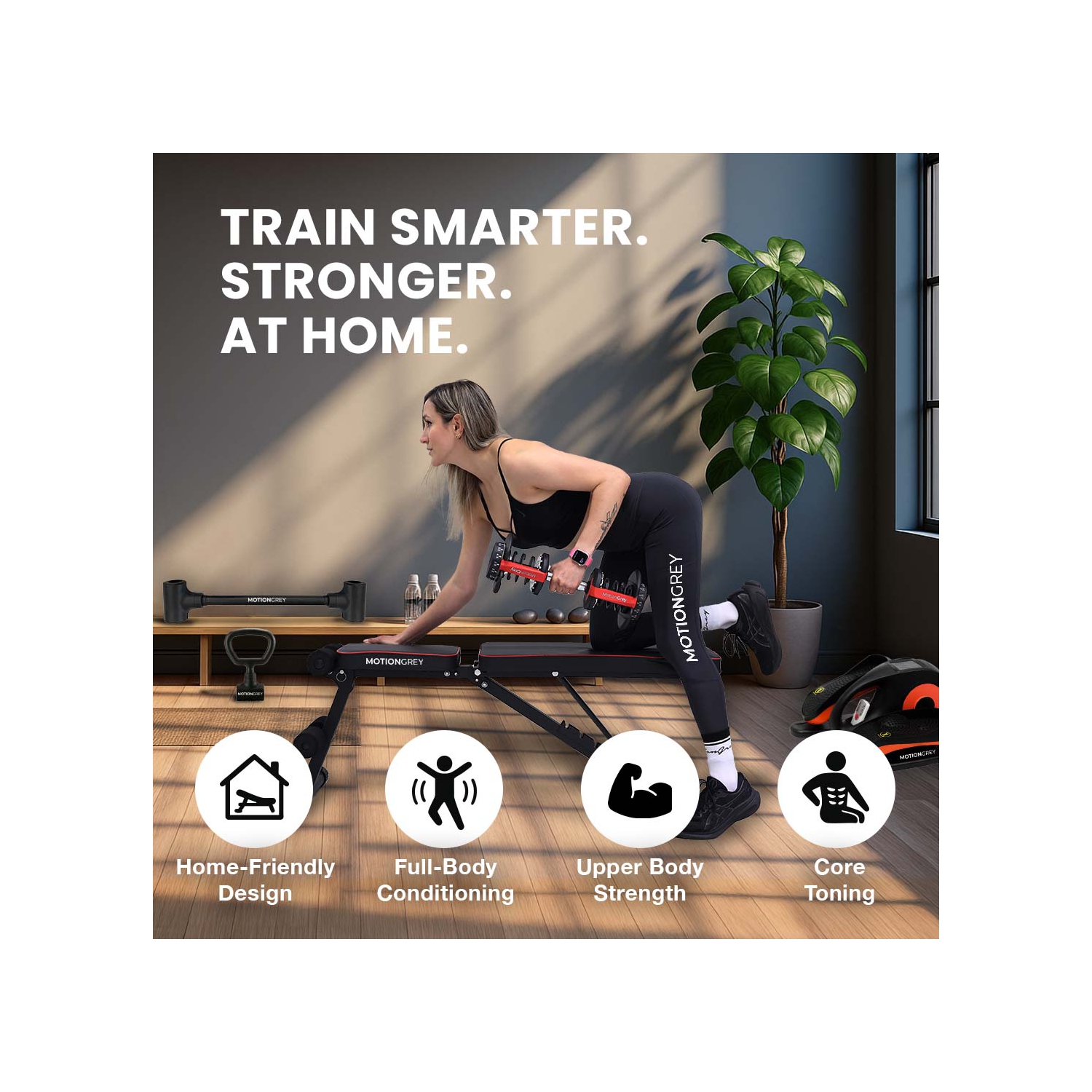 MotionGrey Adjustable Dumbbells 5 to 52.5 LBs, Free High Strength Hand Grip Included,Jump Rope,and Towel 15 Weight Settings DumbBell, Anti-Slip Metal