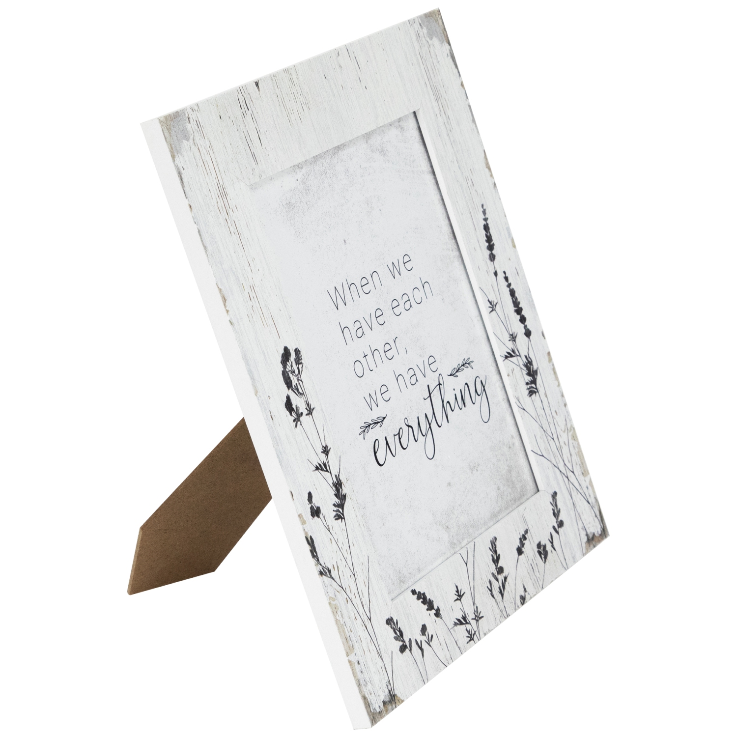 Cadres à photos à motif floral patiné – pour photos de 5 x 7 po – Blanc – Ensemble de 4