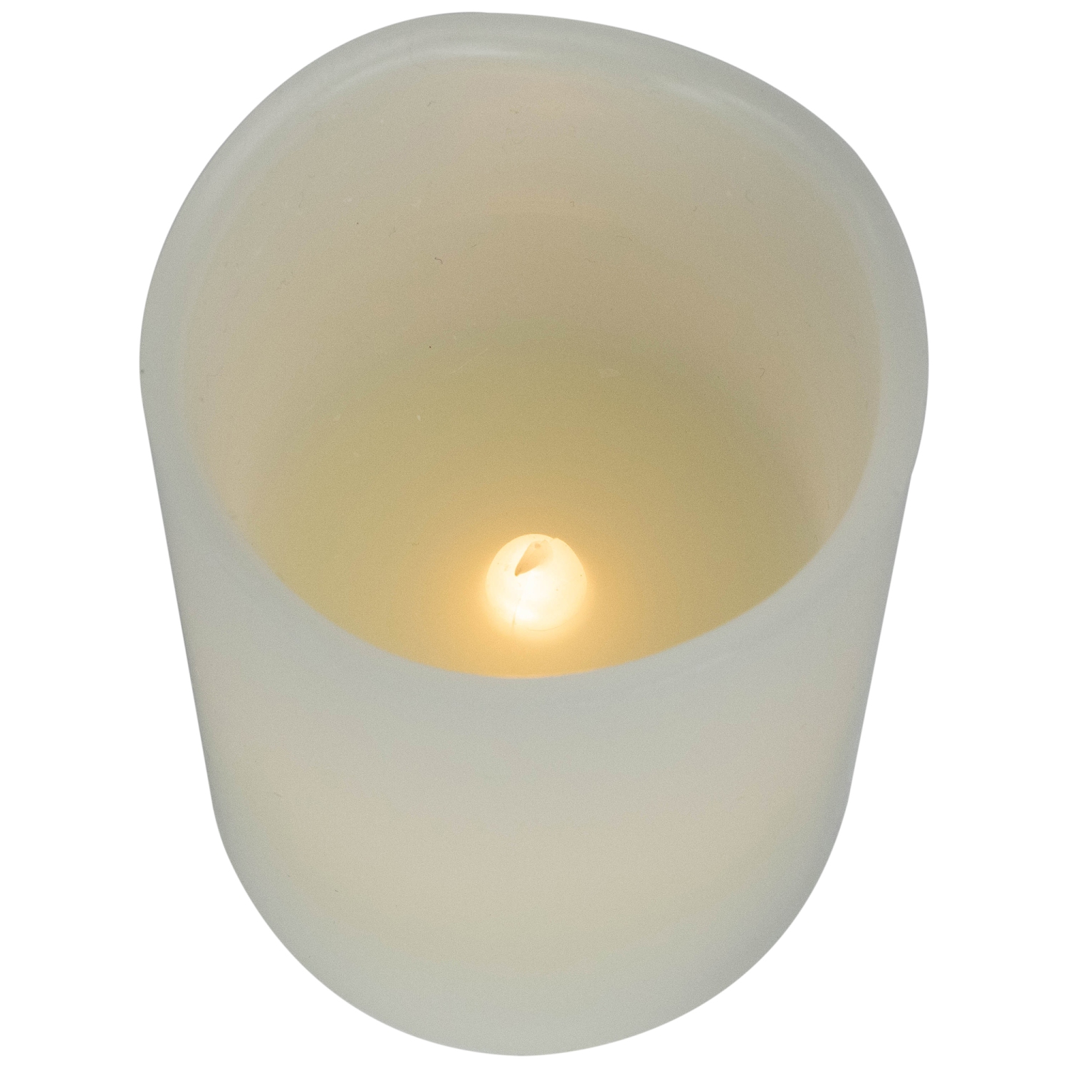 LED Flameless Flickering Wax Pillar Candles - 7" - Cream - Set of 4