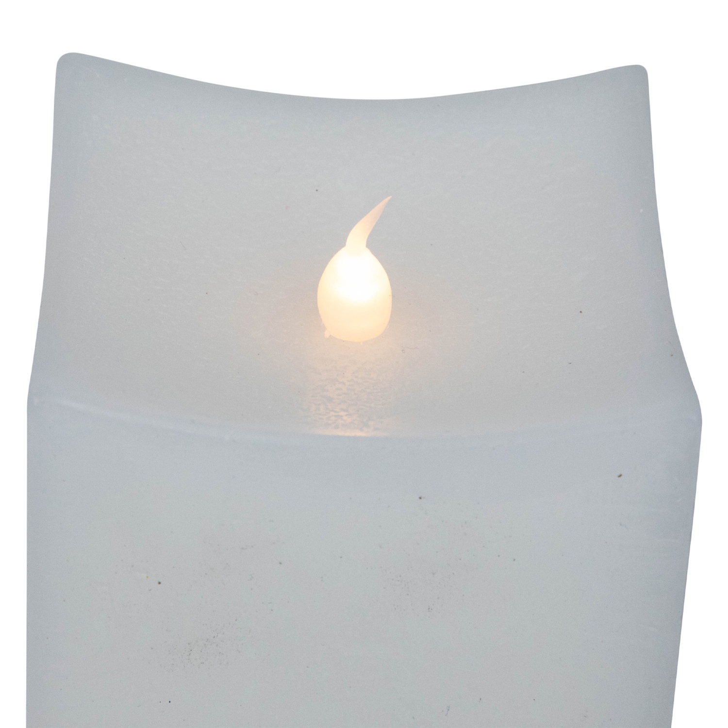 LED Flickering Flameless Wax Rectangular Candles - 8" - White - Set of 2
