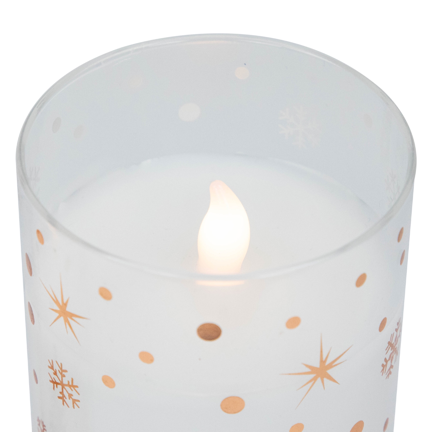 Bougies de Noël sans flamme à DEL en verre scintillant, 6 po, ensemble de 3