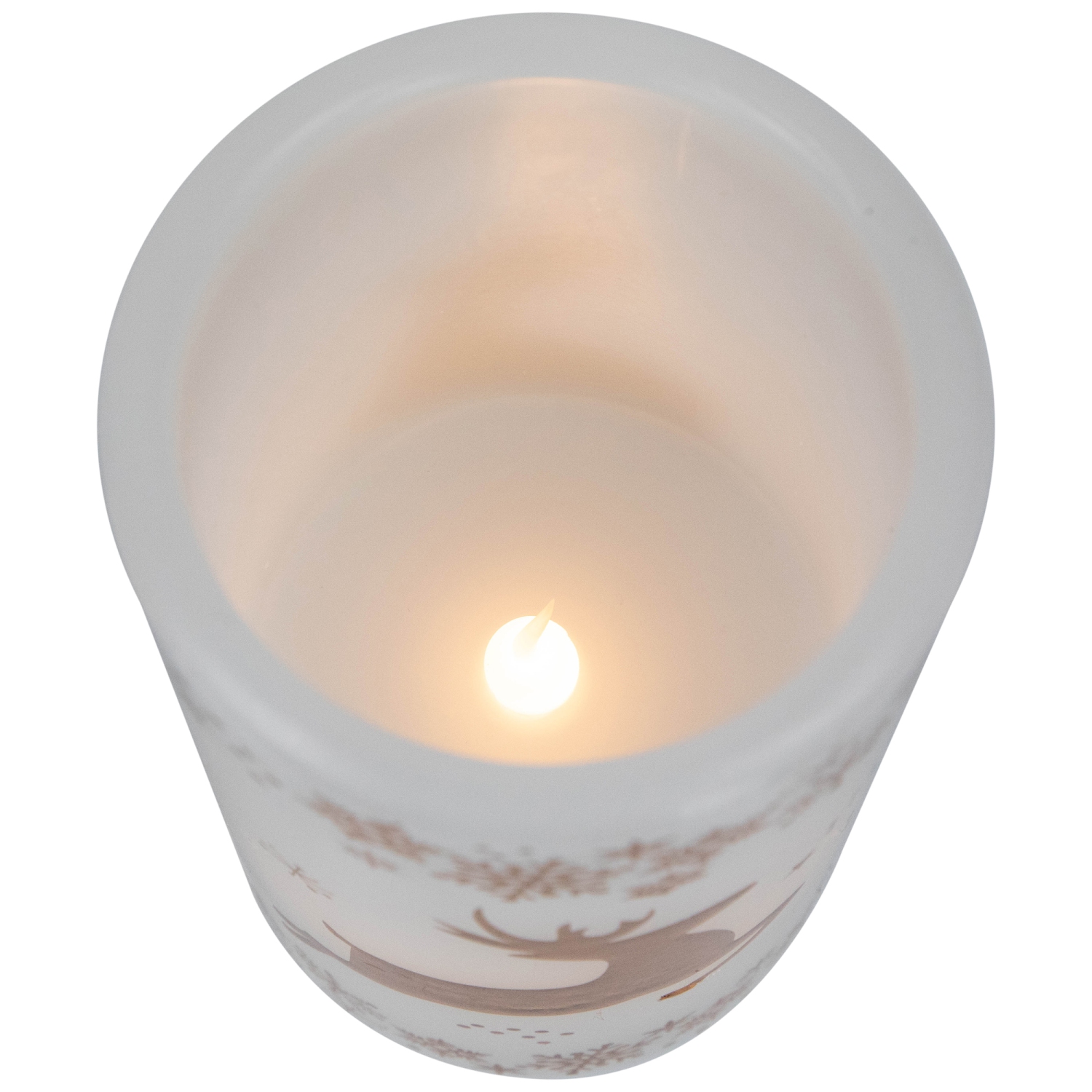 Bougies de Noël sans flamme en forme de bougie vacillante à DEL renne - 6 po - Ensemble de 3