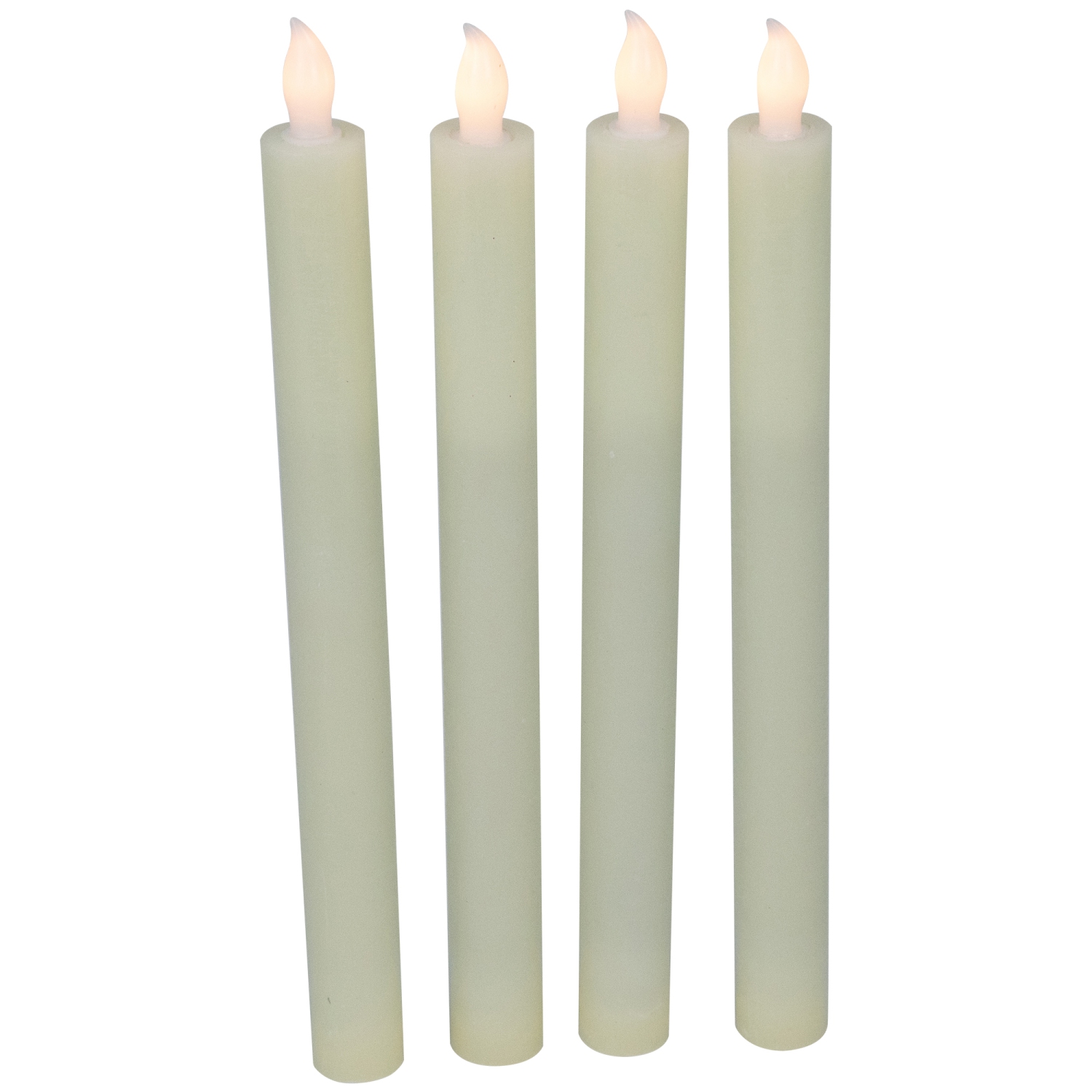 Ensemble de 4 bougies fines sans flamme à DEL à cire constante de 9,5 po de couleur crème