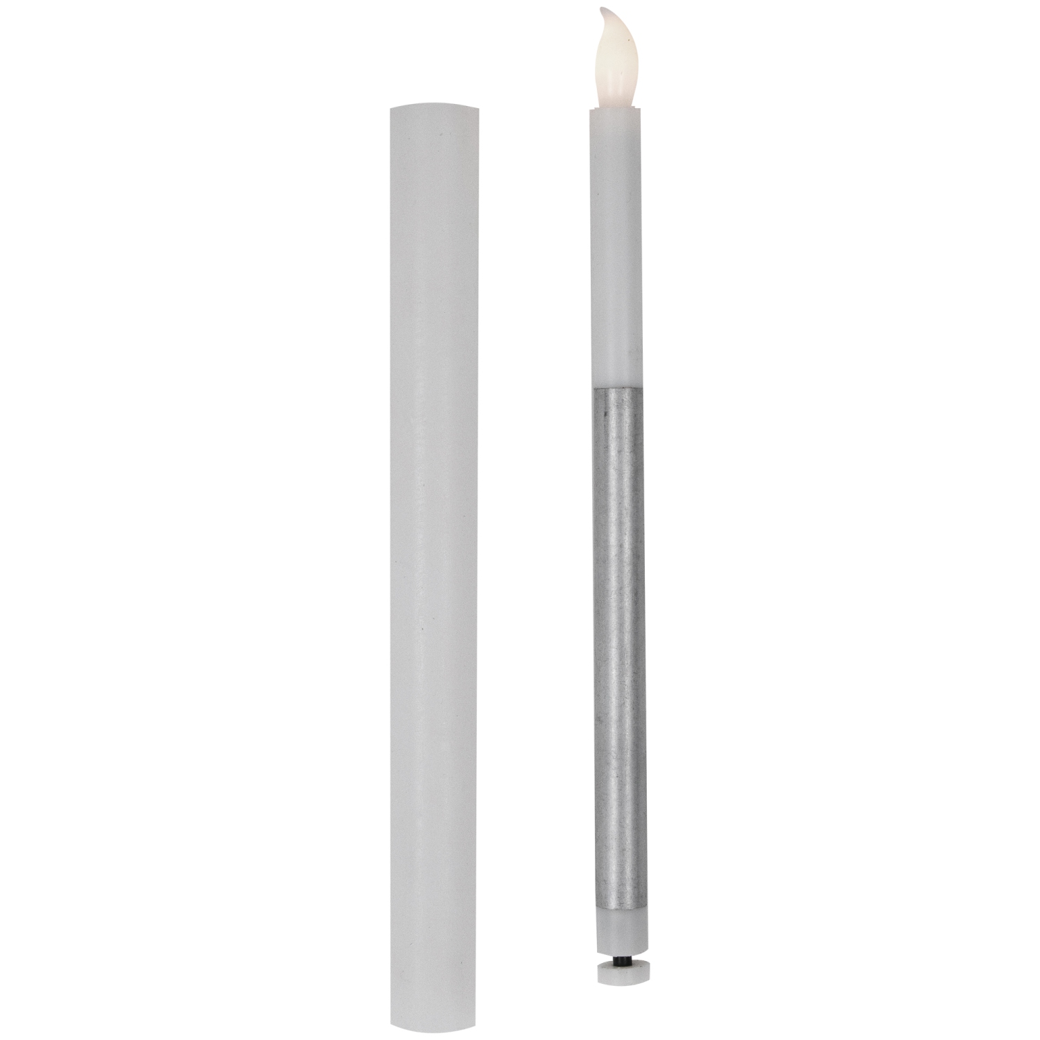 Ensemble de 4 bougies fines sans flamme à DEL blanches unies et scintillantes, 9,5 po