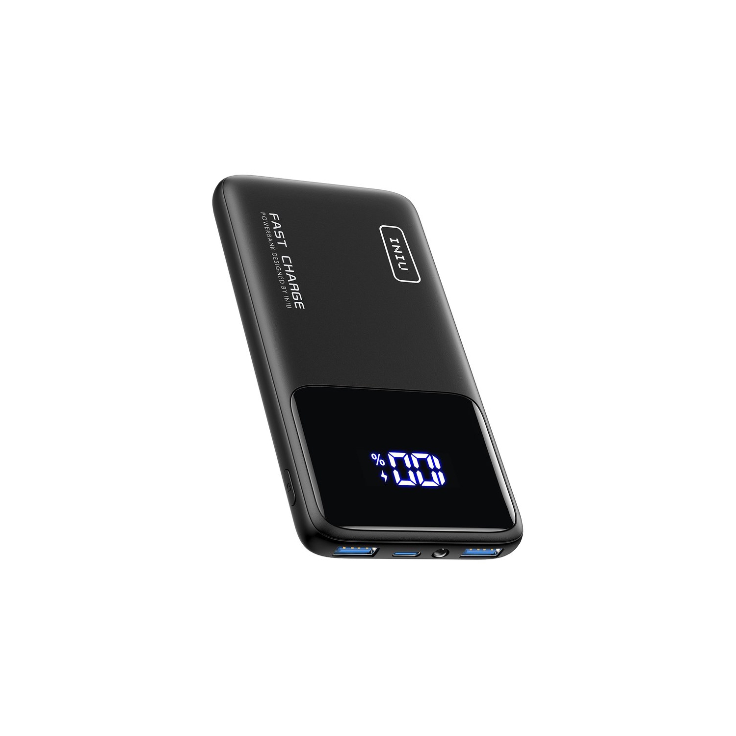 INIU Slimmest Power Bank 10000mAh 22.5W Fast Charging Portable Charger with Digital Display USB C in & Out Battery Pack for iPhone, Samsung and More - Black